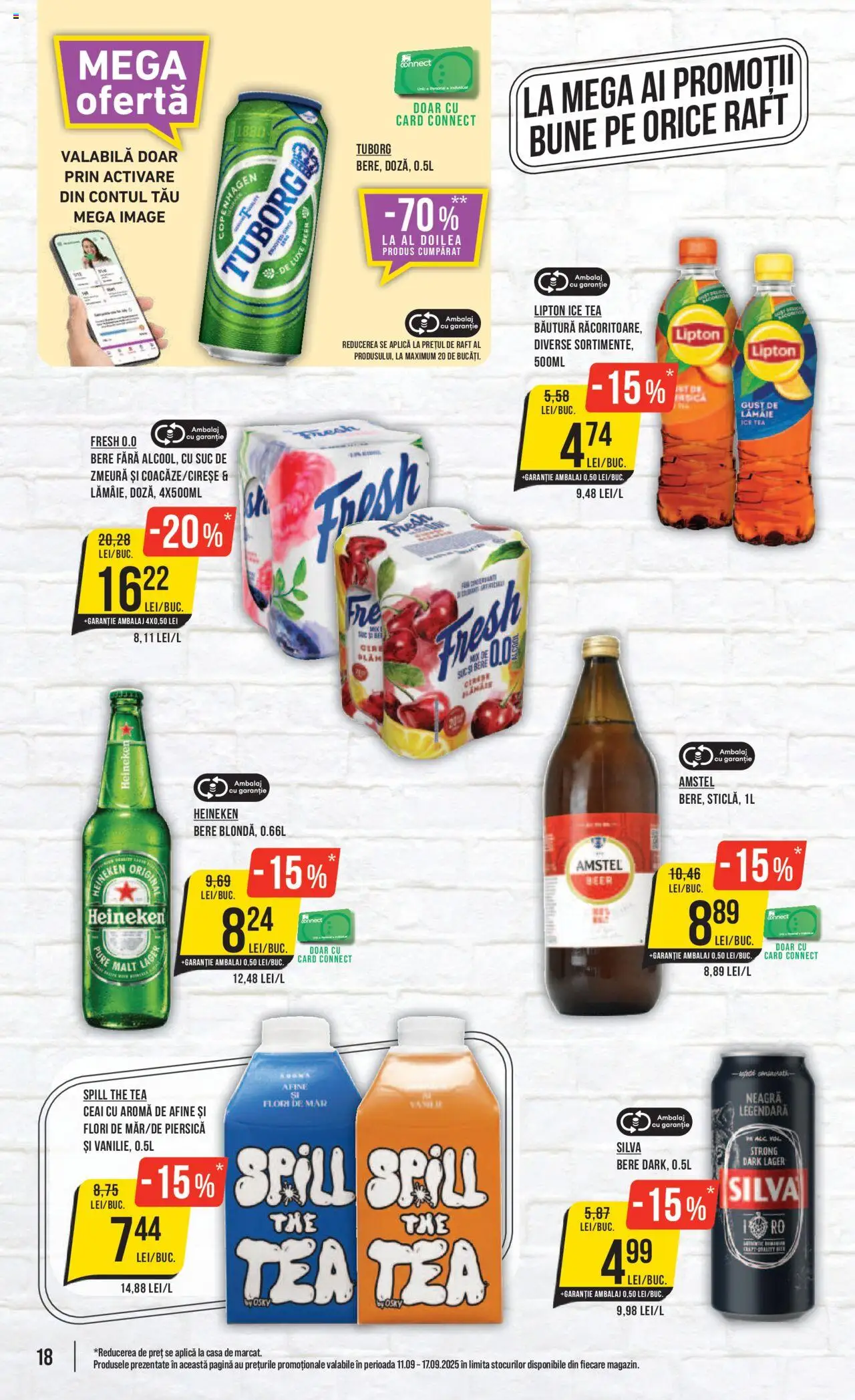 Catalog Mega Image 11 - 16 Septembrie 2025 | Pagina 18 | Produse: Piersică, Zmeură, Suc, Bere