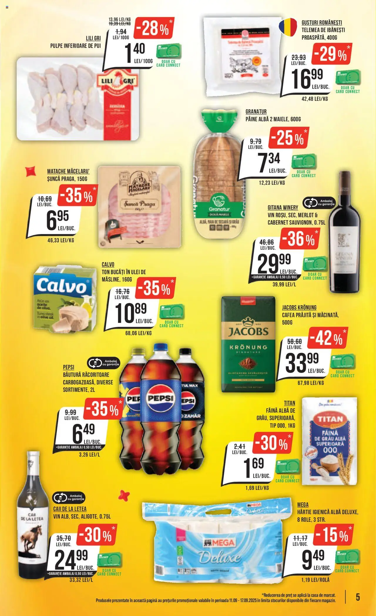 Catalog Mega Image 11 - 16 Septembrie 2025 | Pagina 5 | Produse: Ulei, Pâine, Șuncă, Vin
