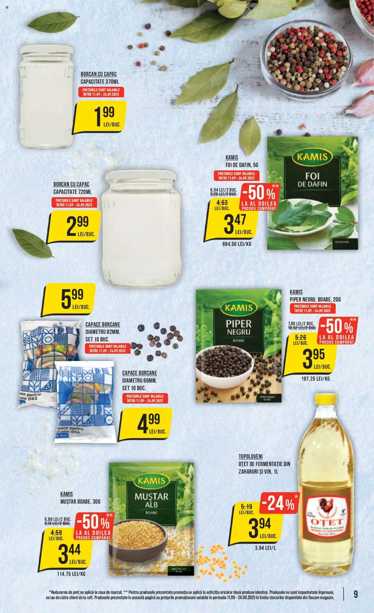 Catalog Mega Image 11 - 16 Septembrie 2025 | Pagina 9 | Produse: Borcan, Oțet, Muștar, Piper