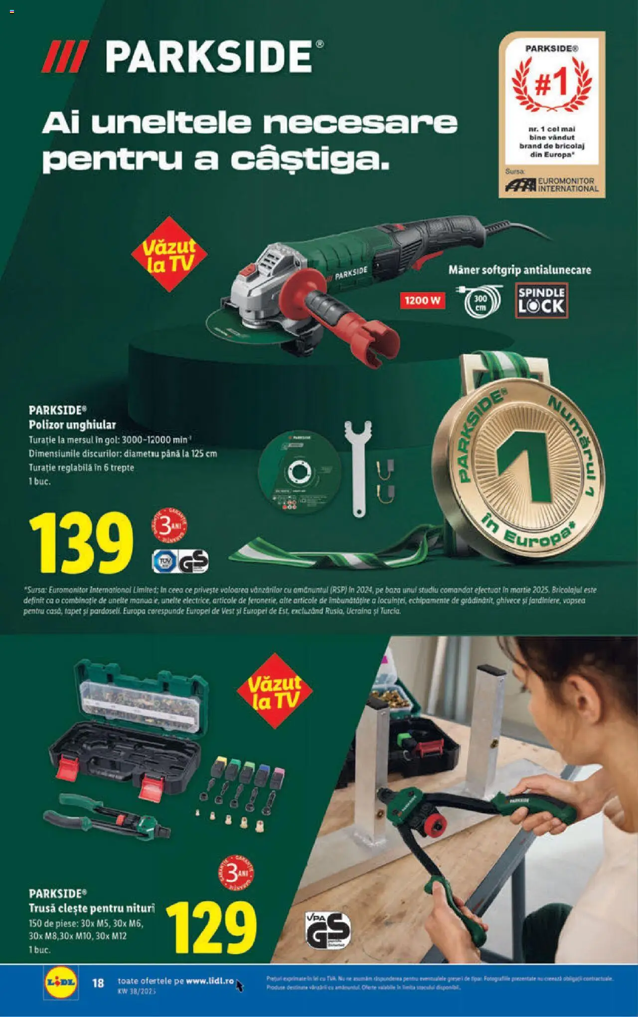 Catalog LIDL 15 - 20 Septembrie 2025 | Pagina 18 | Produse: Clește, Polizor, Mâner, Tapet