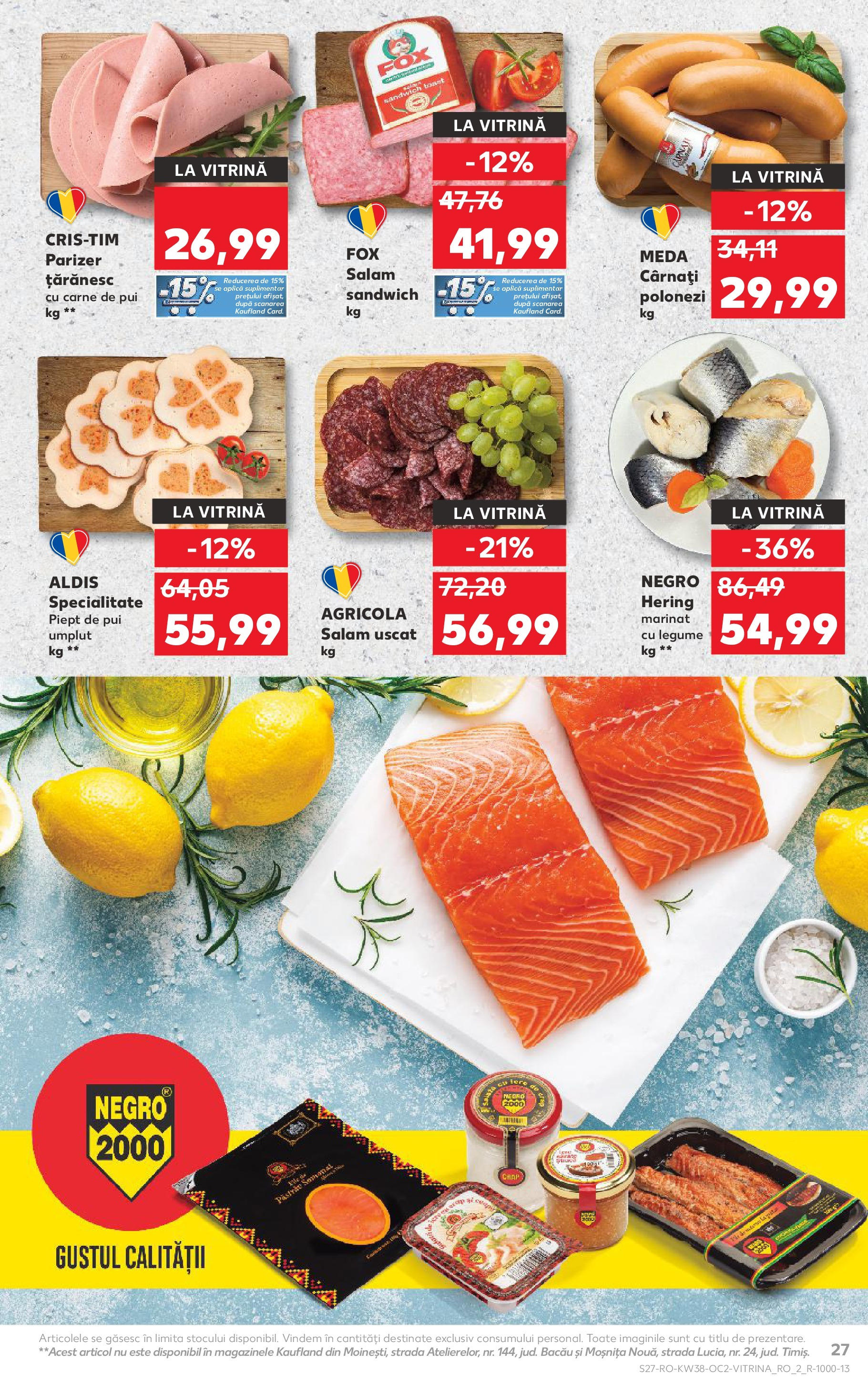 Catalog Kaufland 17 - 22 Septembrie 2025 | Pagina 27 | Produse: Hacıyatmaz Kedi Oyuncağı, Vitrină, Legume, Cârnați