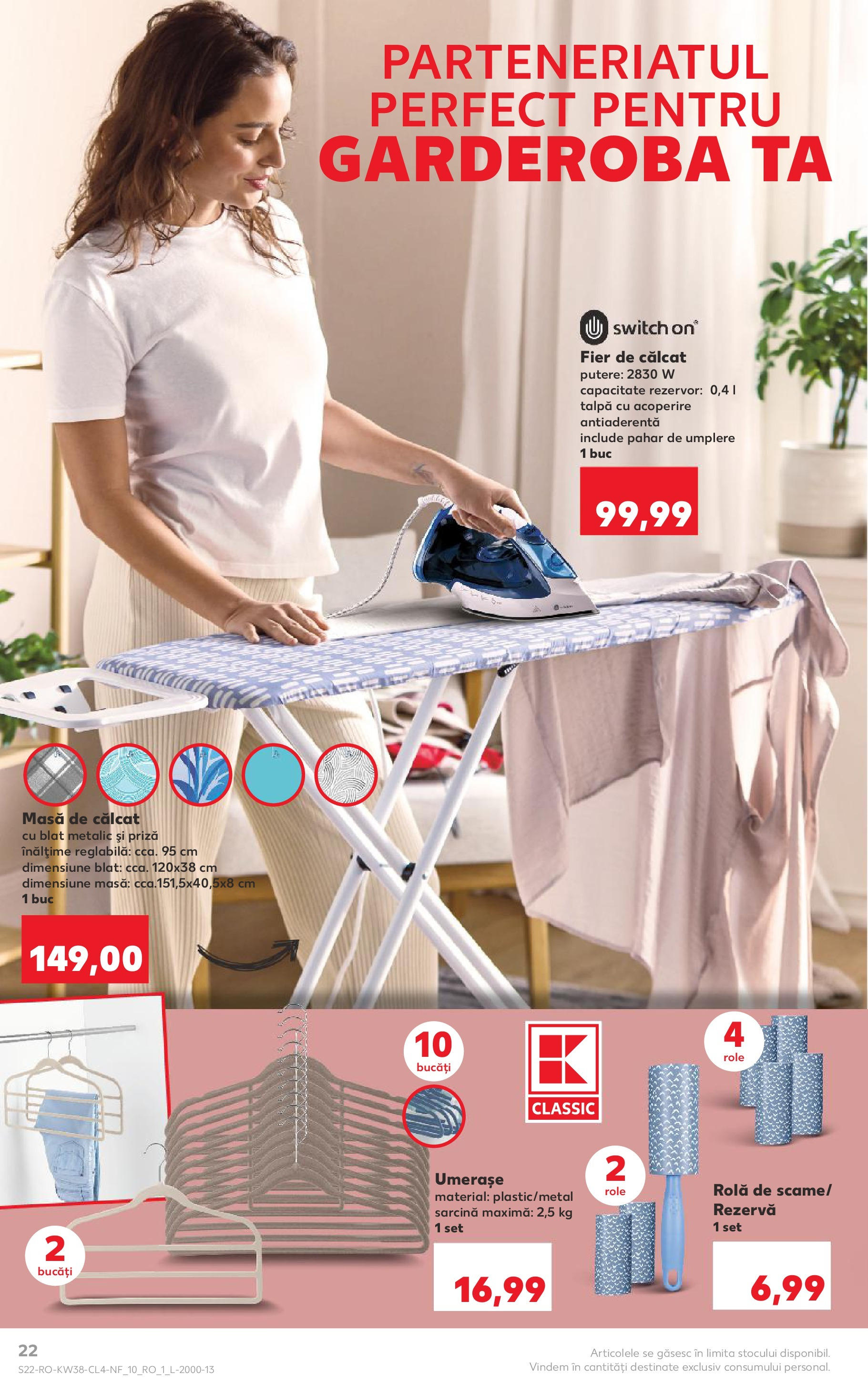 Catalog Kaufland 17 - 22 Septembrie 2025 | Pagina 22 | Produse: Fier de călcat, Masă, Priză, Role