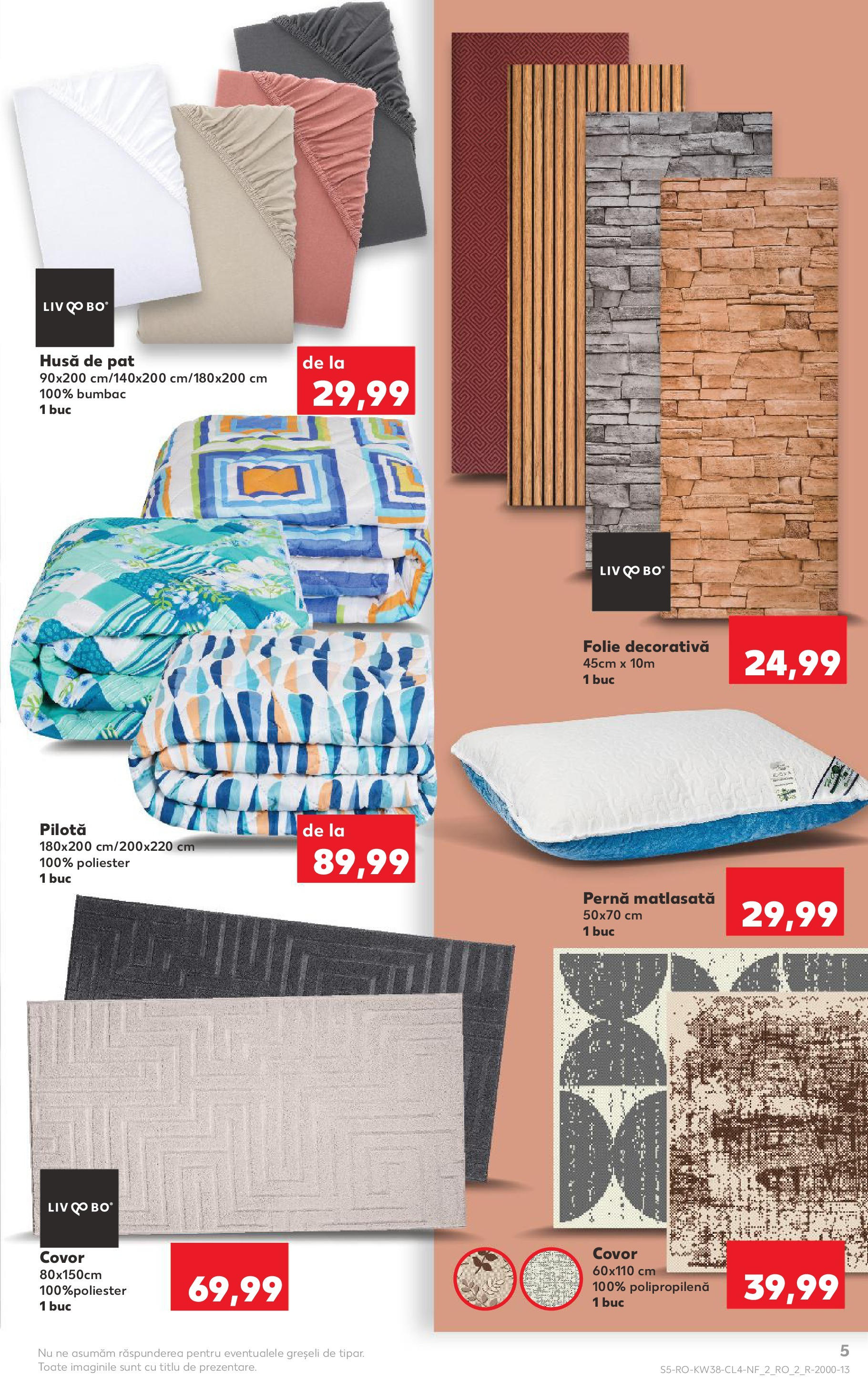 Catalog Kaufland 17 - 22 Septembrie 2025 | Pagina 5 | Produse: Pat, Pernă, Pilotă, Covor