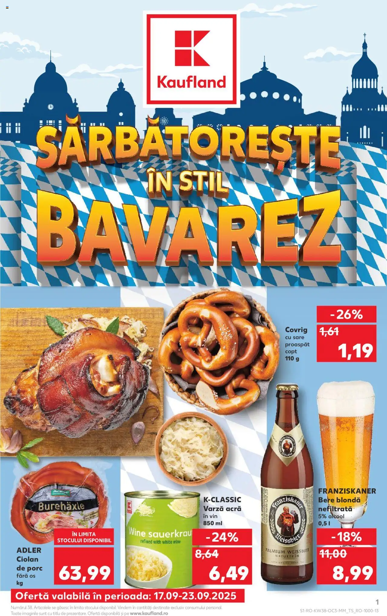 Catalog Kaufland 17 - 22 Septembrie 2025 | Pagina 1 | Produse: Varză, Vin, Bere, Sare