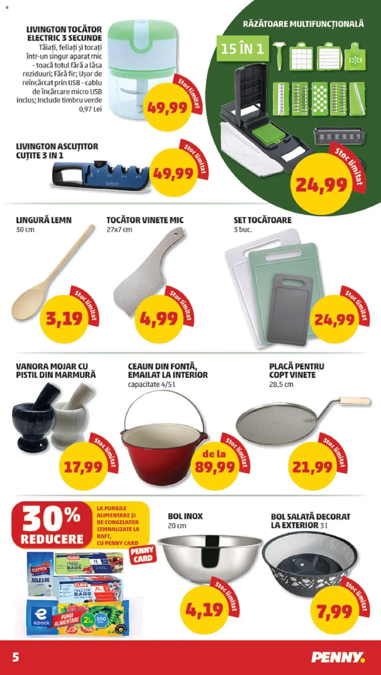Catalog PENNY Market 17 - 22 Septembrie 2025 | Pagina 5 | Produse: Răzătoare, Tocător, Mortar, Salată