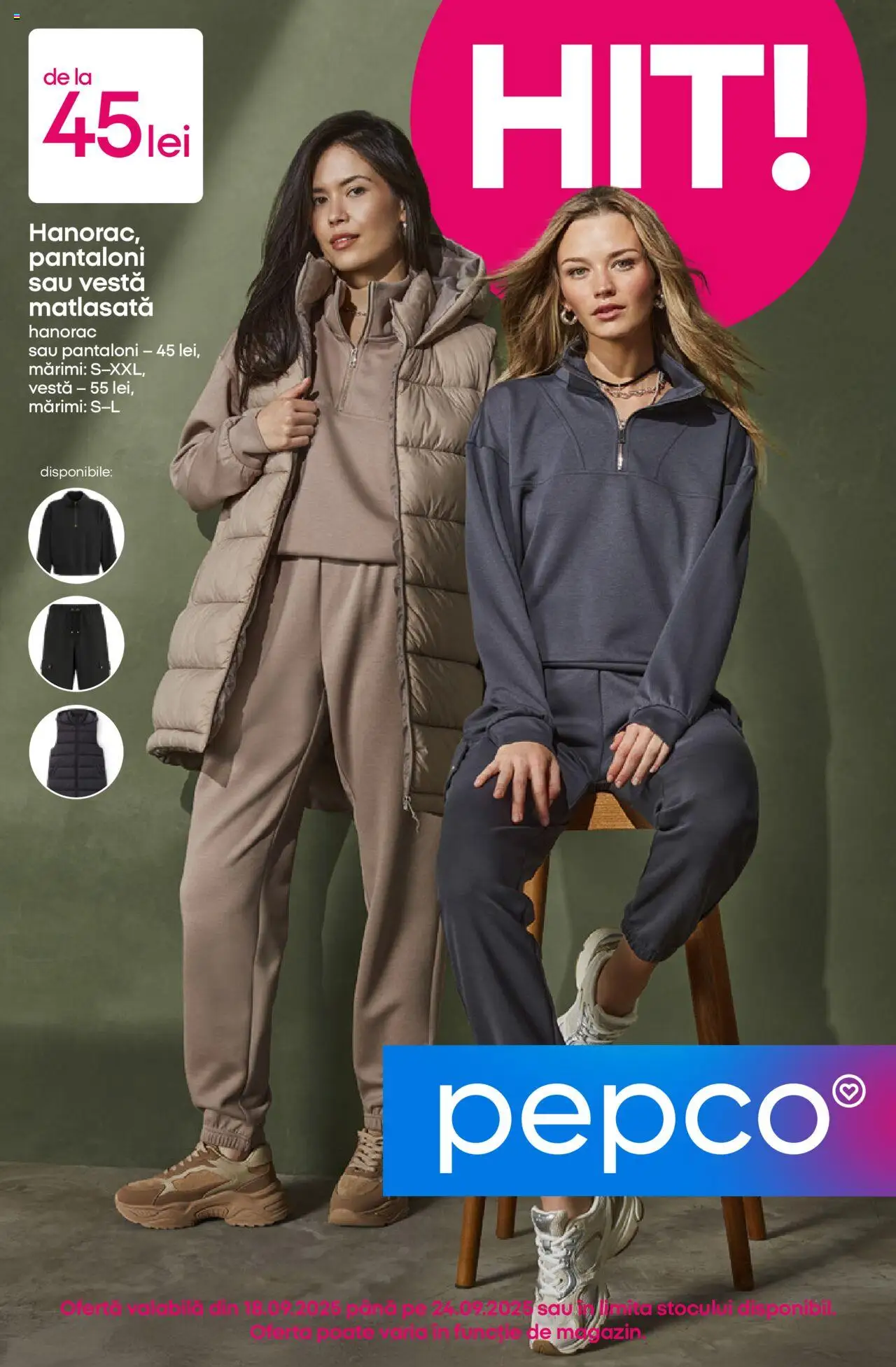 Catalog Pepco 18 - 23 Septembrie 2025 | Pagina 1 | Produse: Vestă, Pantaloni, Keşe