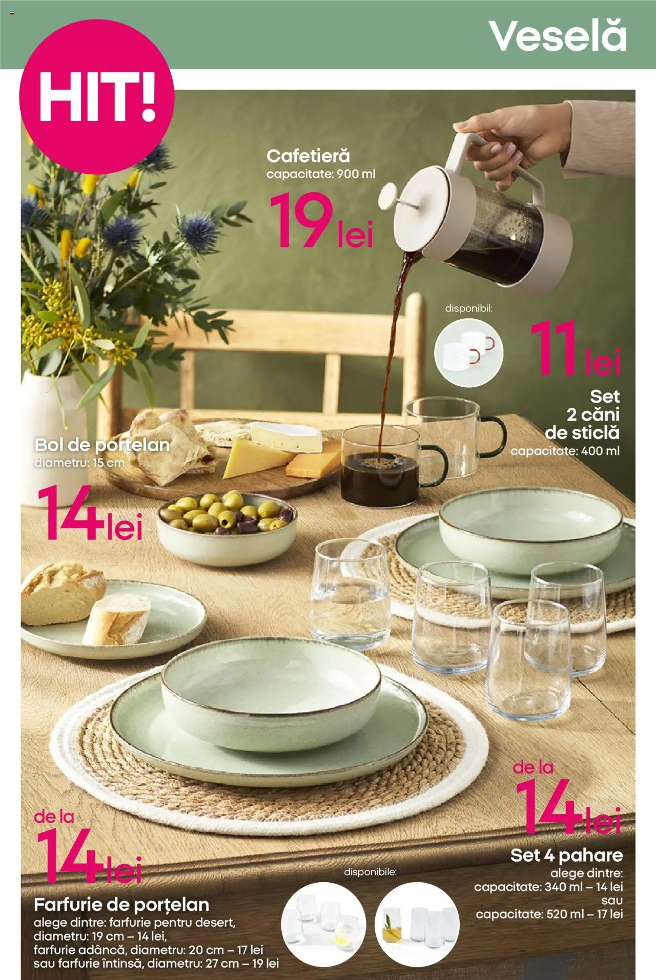 Catalog Pepco 18 - 23 Septembrie 2025 | Pagina 12 | Produse: Pahare, Cafetieră, Bol, Farfurie