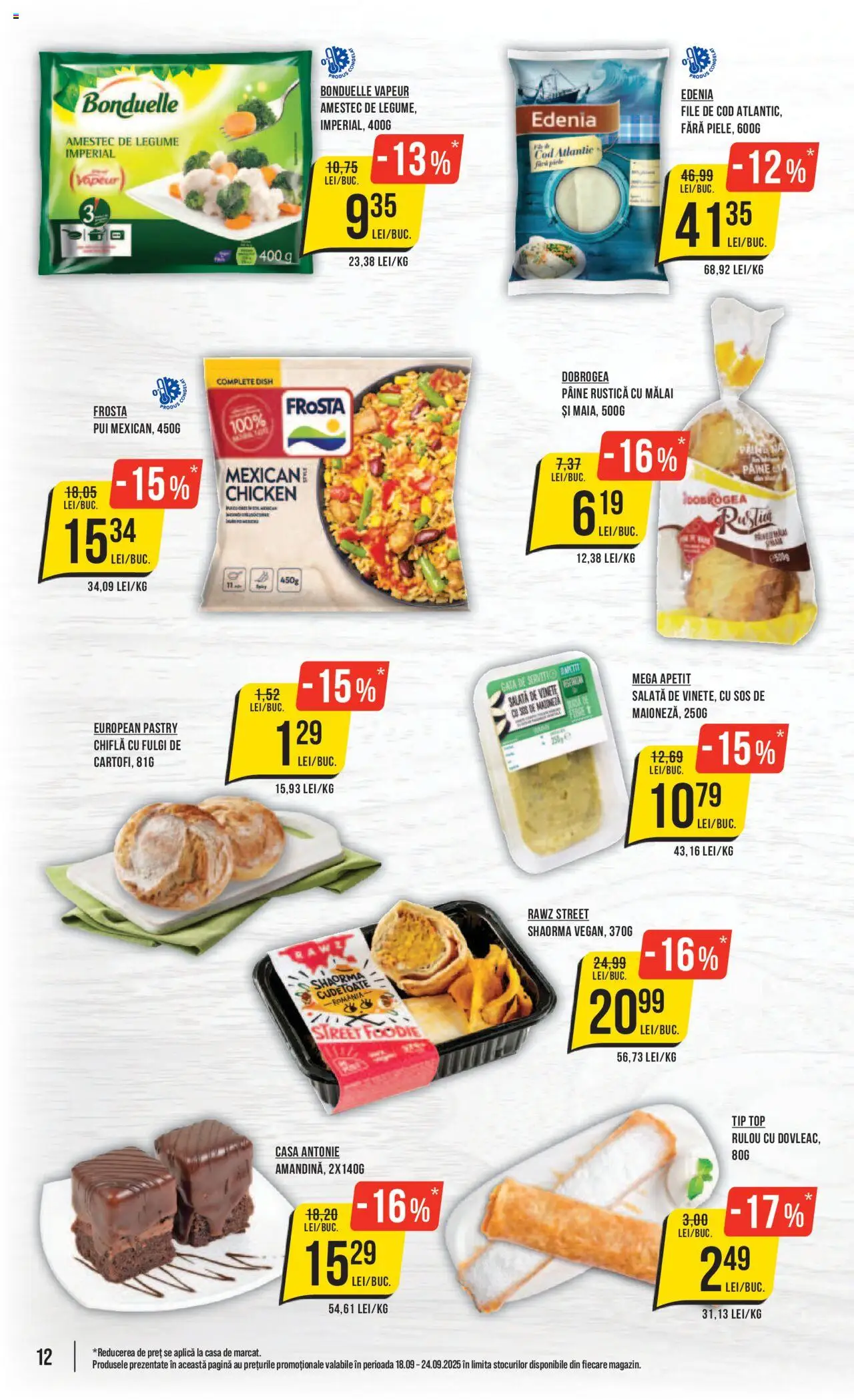 Catalog Mega Image 18 - 23 Septembrie 2025 | Pagina 12 | Produse: Chiflă, Pâine, Salată, Sos