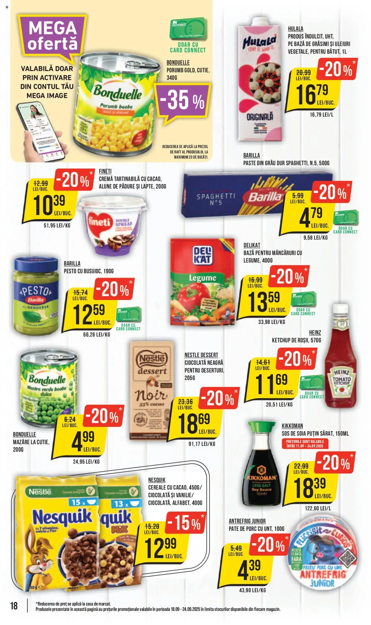 Catalog Mega Image 18 - 23 Septembrie 2025 | Pagina 18 | Produse: Mazăre, Unt, Cremă tartinabilă, Porumb