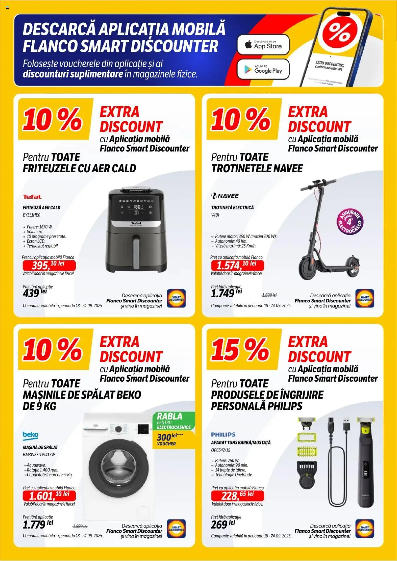 Catalog Flanco 18 - 23 Septembrie 2025 | Pagina 10 | Produse: Enginar, Trotinetă electrică, Mașină De Spălat, Friteuză