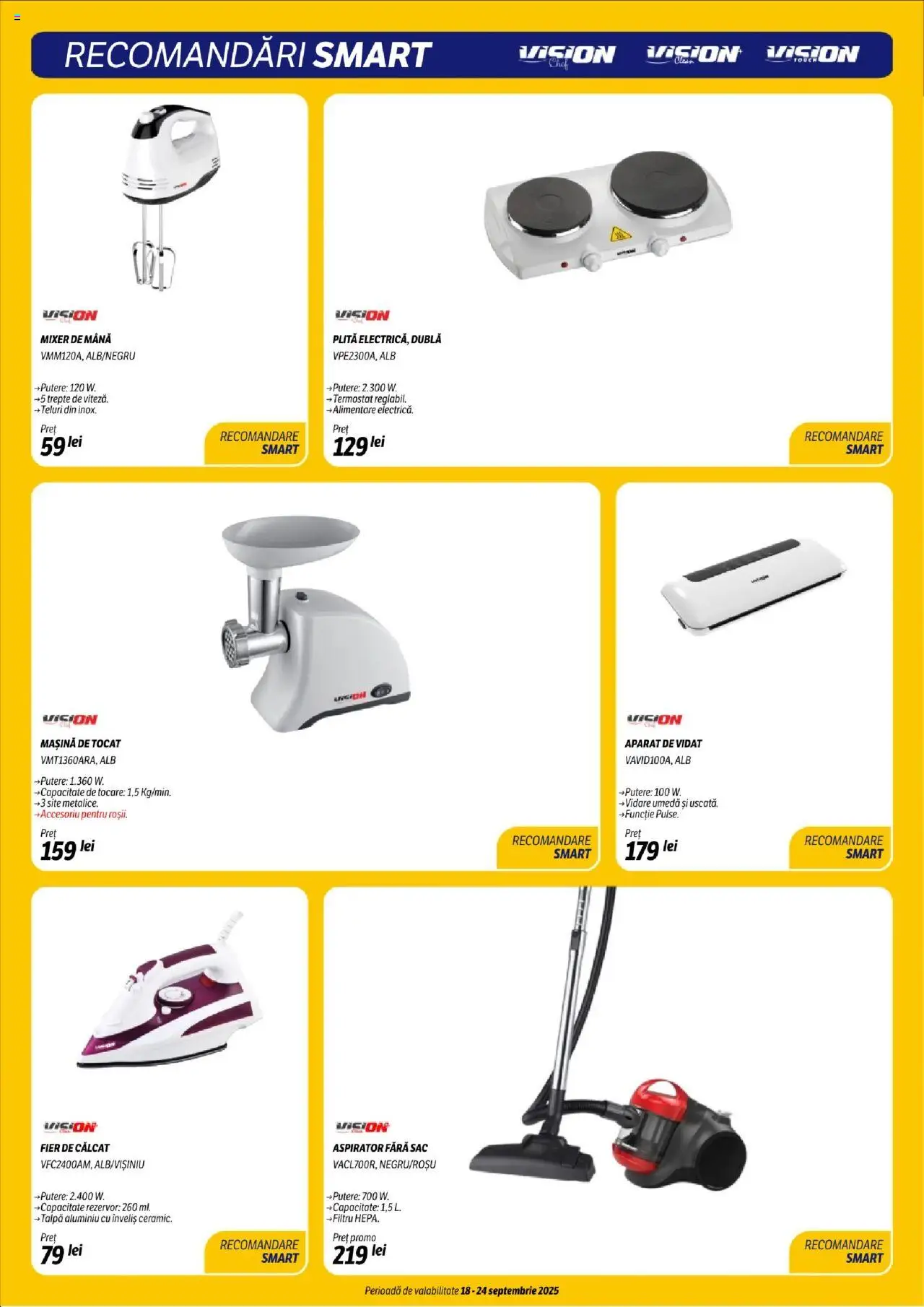 Catalog Flanco 18 - 23 Septembrie 2025 | Pagina 17 | Produse: Mașină de tocat, Fier de călcat, Aspirator, Mixer