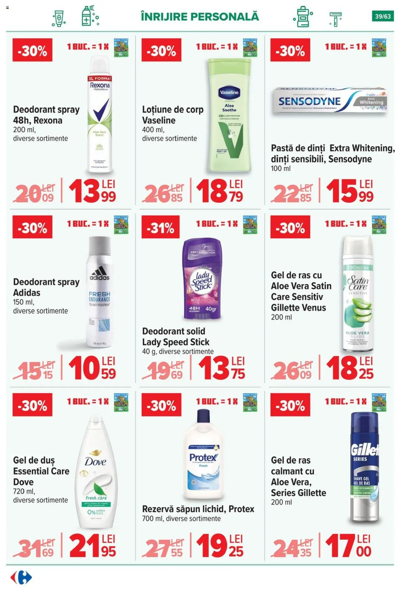 Catalog Carrefour 17 - 29 Septembrie 2025 | Pagina 39 | Produse: Gel de ras, Aloe vera, Gel de duș, Antiperspirant