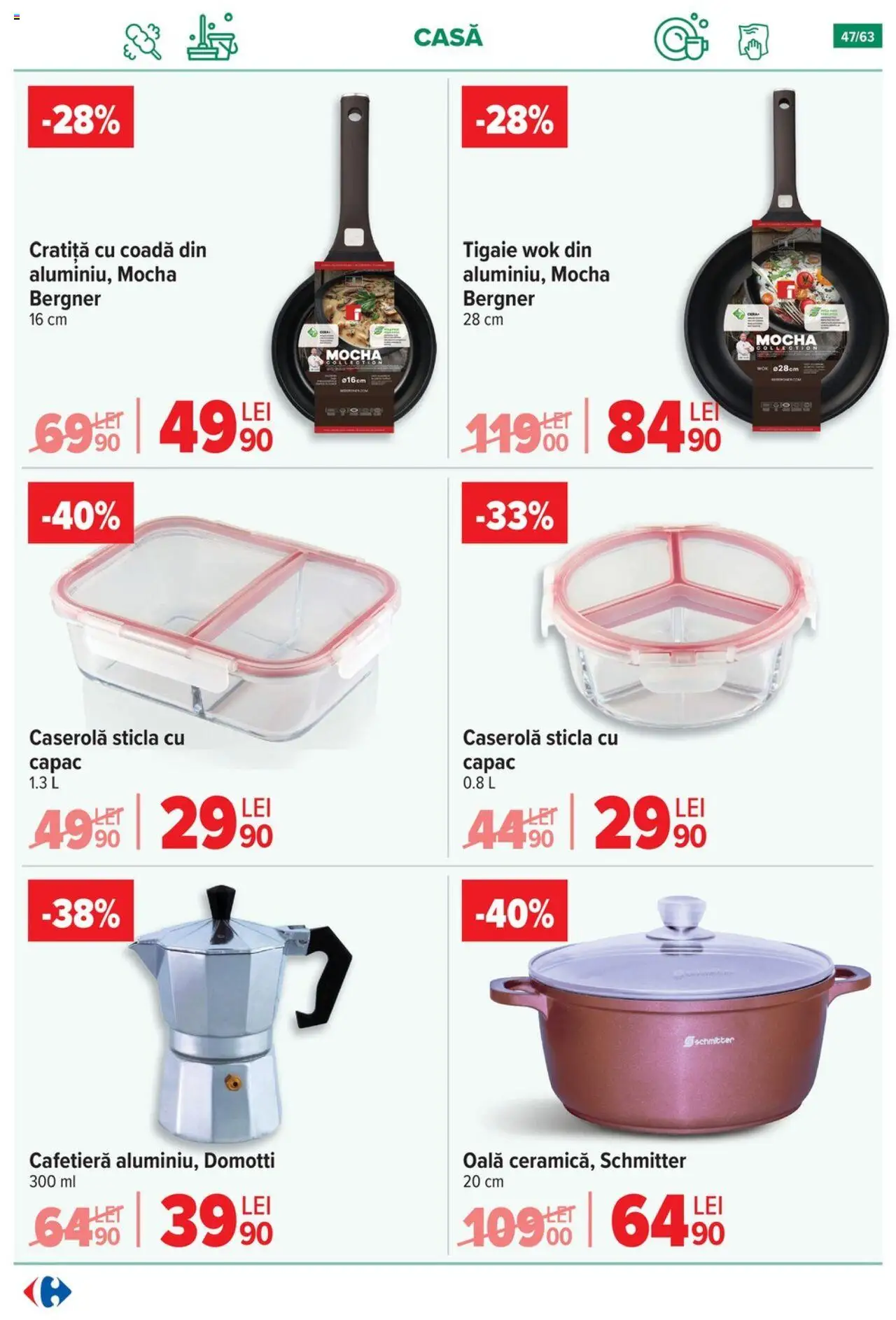 Catalog Carrefour 17 - 29 Septembrie 2025 | Pagina 47 | Produse: Tigaie, Cratiță, Cafetieră, Oală