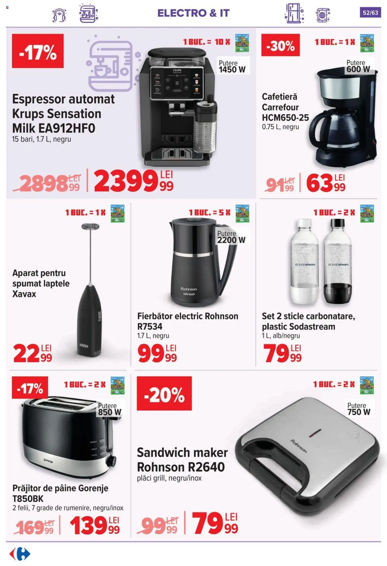 Catalog Carrefour 17 - 29 Septembrie 2025 | Pagina 52 | Produse: Espressor, Cafetieră, Pâine
