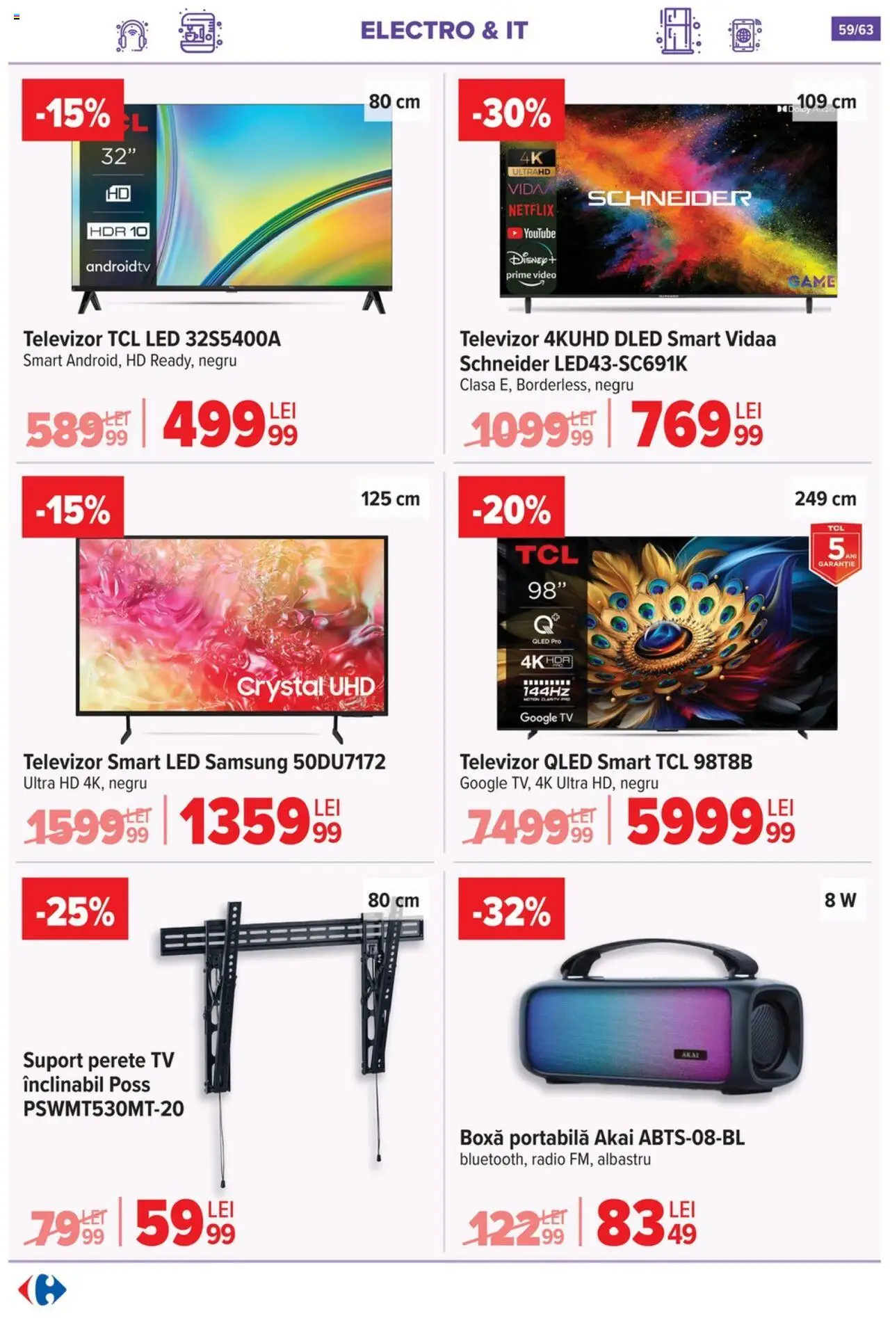 Catalog Carrefour 17 - 29 Septembrie 2025 | Pagina 59 | Produse: Televizor, Radio, Babak, Boxă portabilă