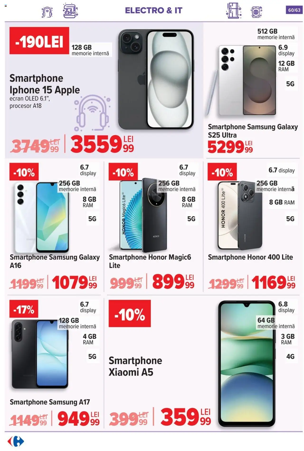 Catalog Carrefour 17 - 29 Septembrie 2025 | Pagina 60 | Produse: Smartphone, Memorie, Apple