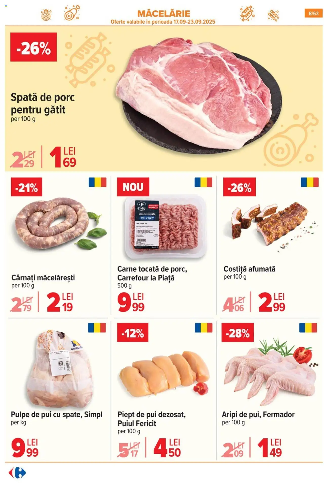Catalog Carrefour 17 - 29 Septembrie 2025 | Pagina 8 | Produse: Hacıyatmaz Kedi Oyuncağı, Carne tocată, Cârnați