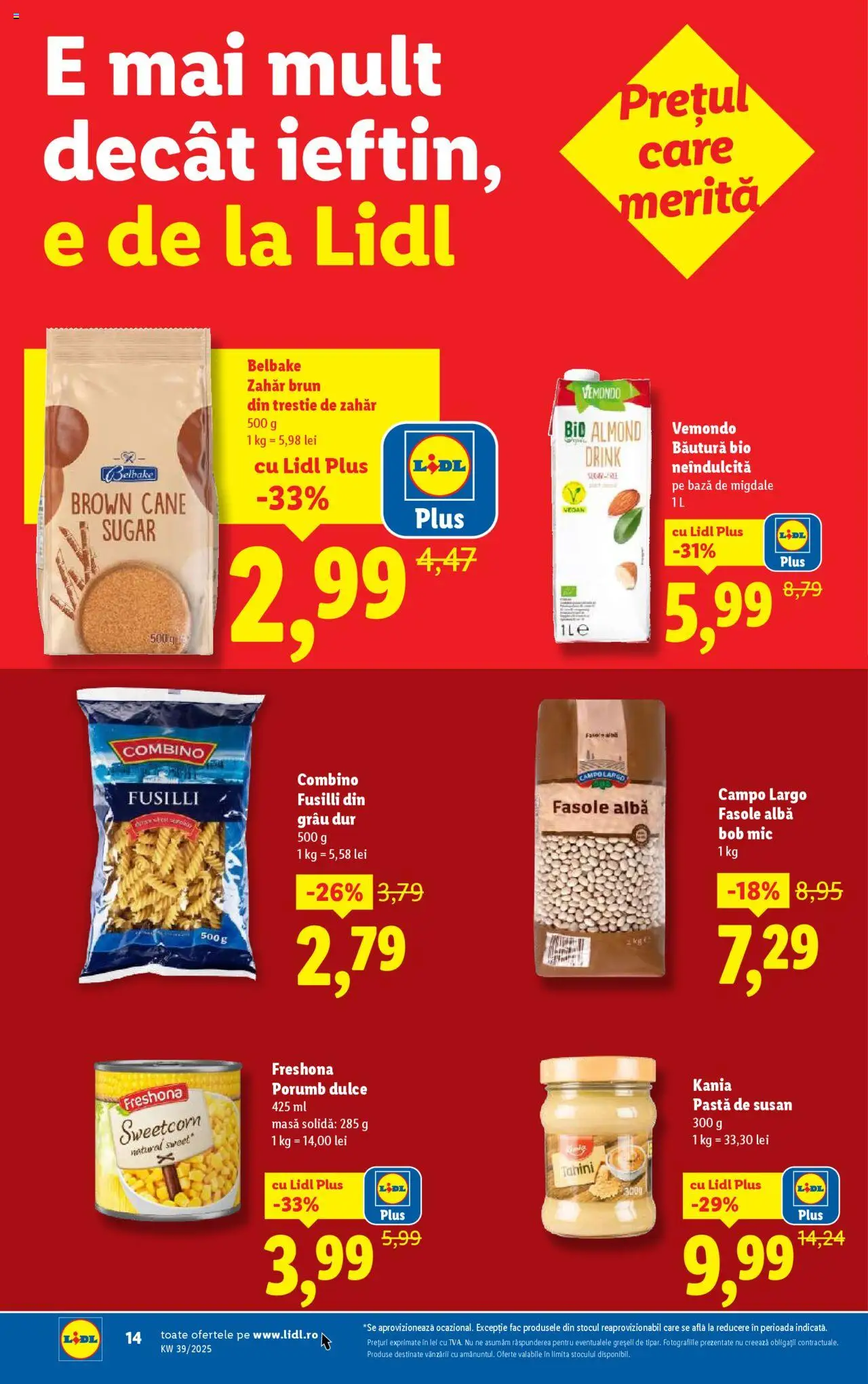 Catalog LIDL 22 - 27 Septembrie 2025 | Pagina 14 | Produse: Şerit ödül, Masă, Migdale, Fasole albă