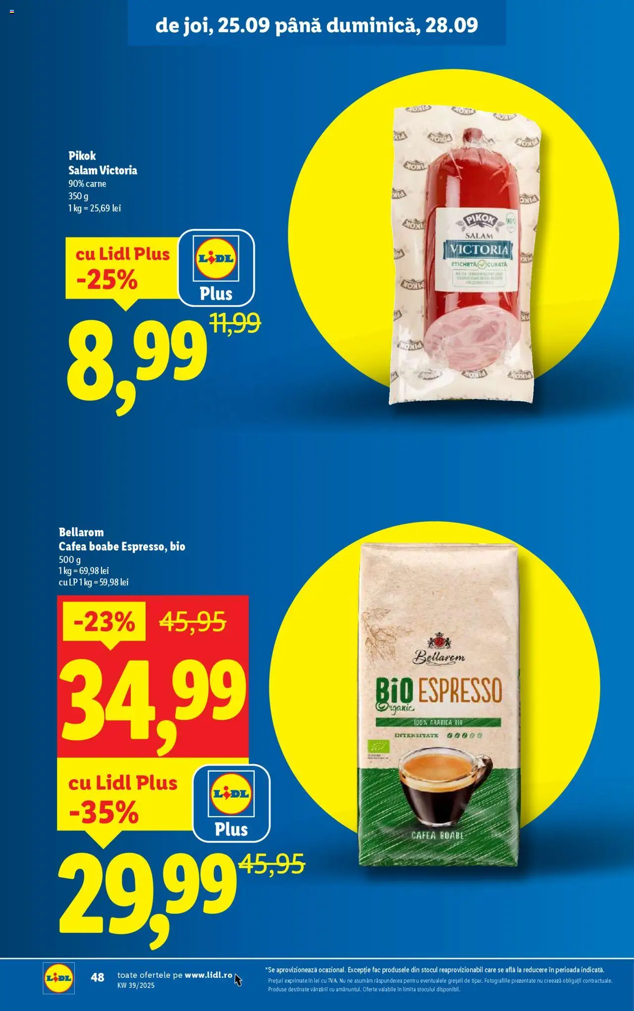 Catalog LIDL 22 - 27 Septembrie 2025 | Pagina 48 | Produse: Şerit ödül, Cafea, Salam