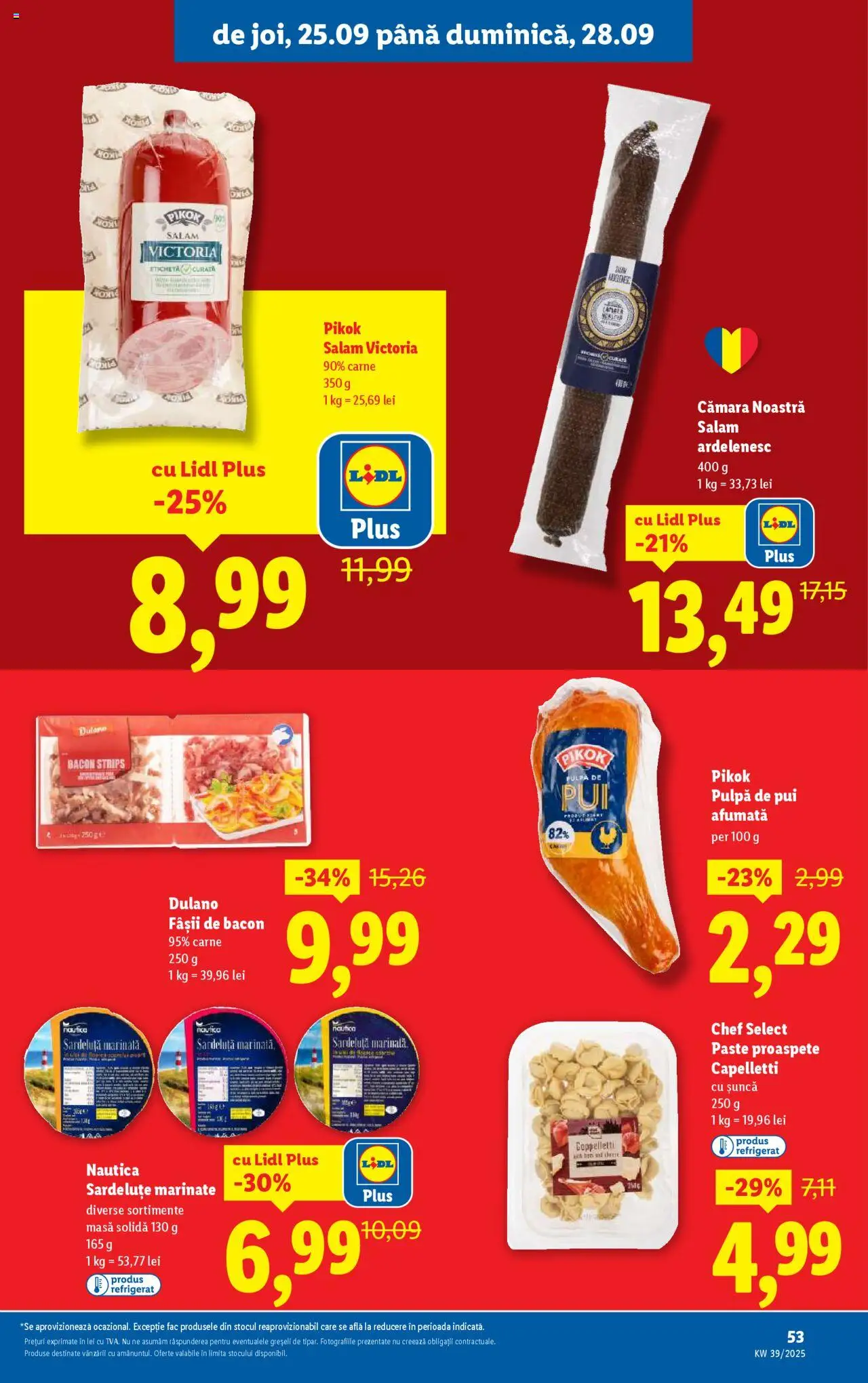 Catalog LIDL 22 - 27 Septembrie 2025 | Pagina 53 | Produse: Bacon, Salam, Șuncă, Paste