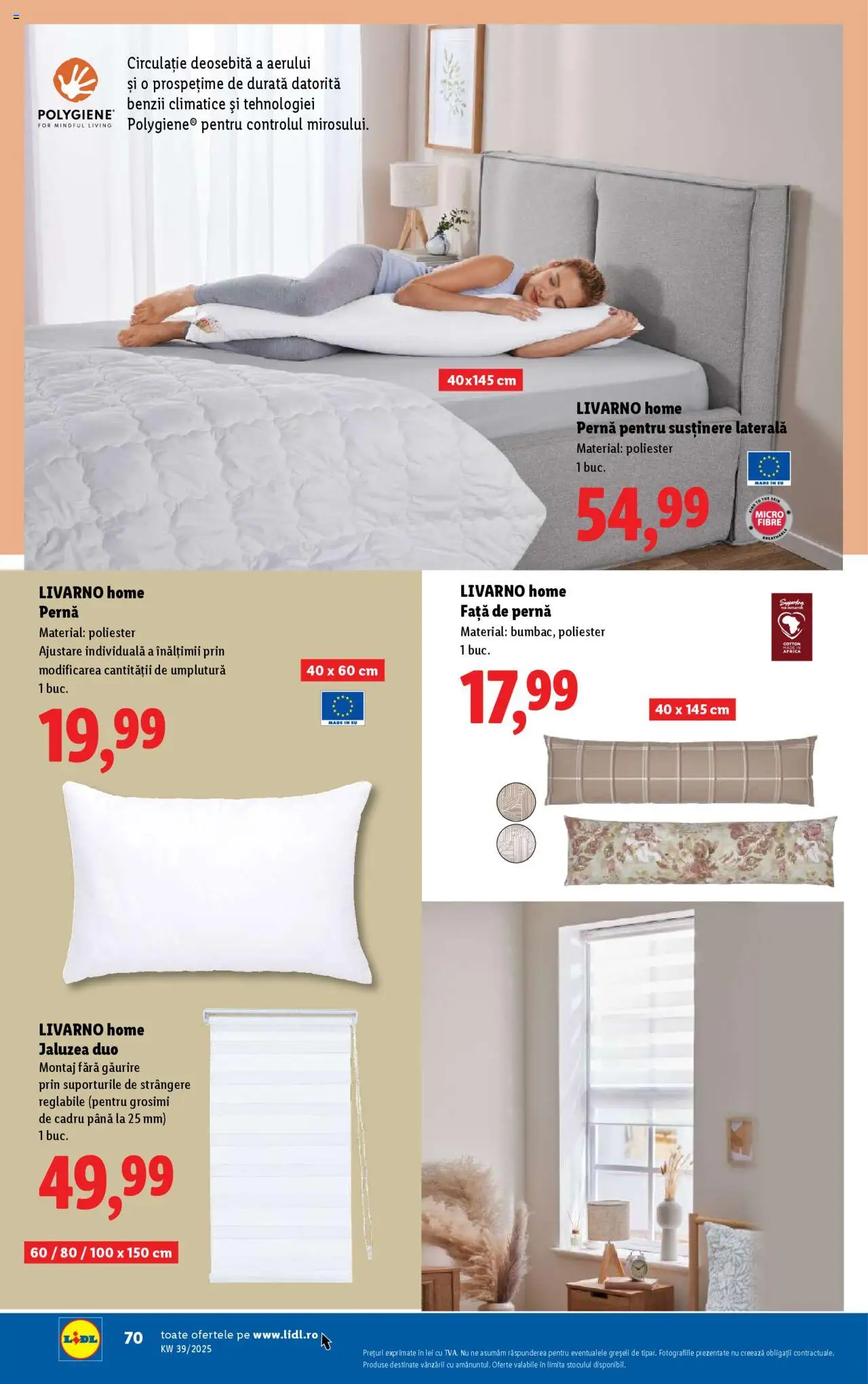 Catalog LIDL 22 - 27 Septembrie 2025 | Pagina 70 | Produse: Body, Pernă, Față de pernă