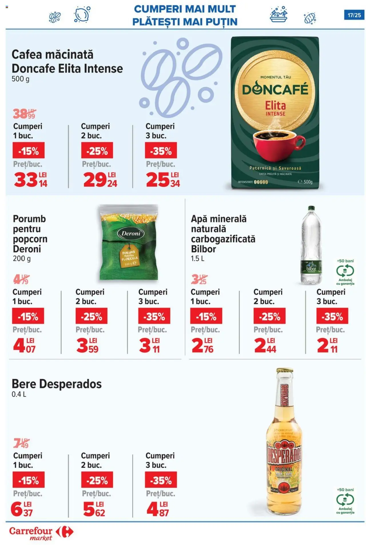 Catalog Carrefour 17 - 29 Septembrie 2025 | Pagina 17 | Produse: Cafea, Bere, Porumb, Apă