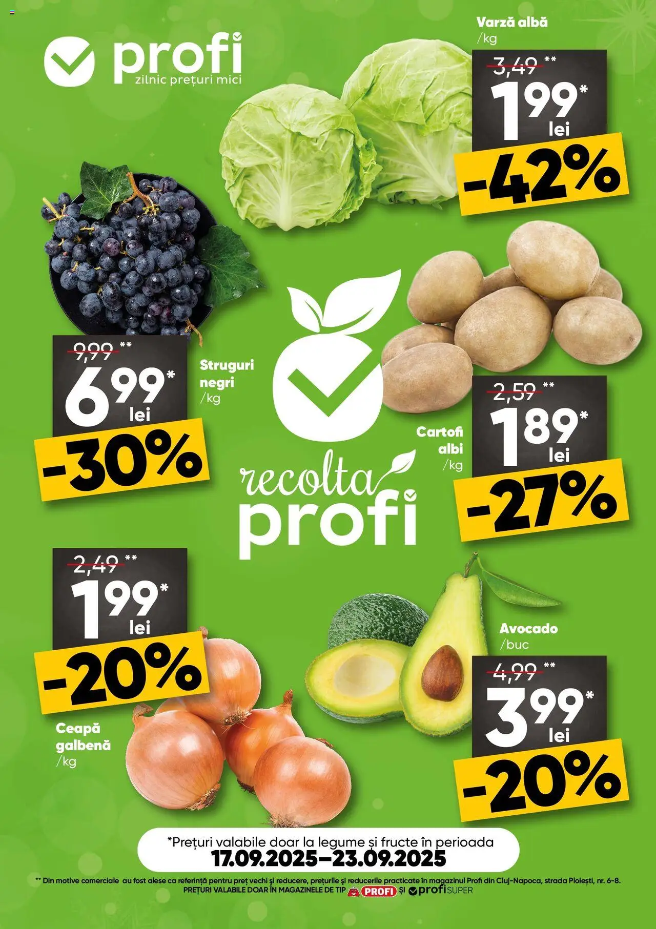 Catalog Profi 17 - 22 Septembrie 2025 | Pagina 1 | Produse: Struguri, Ceapă galbenă, Mici, Ceapă