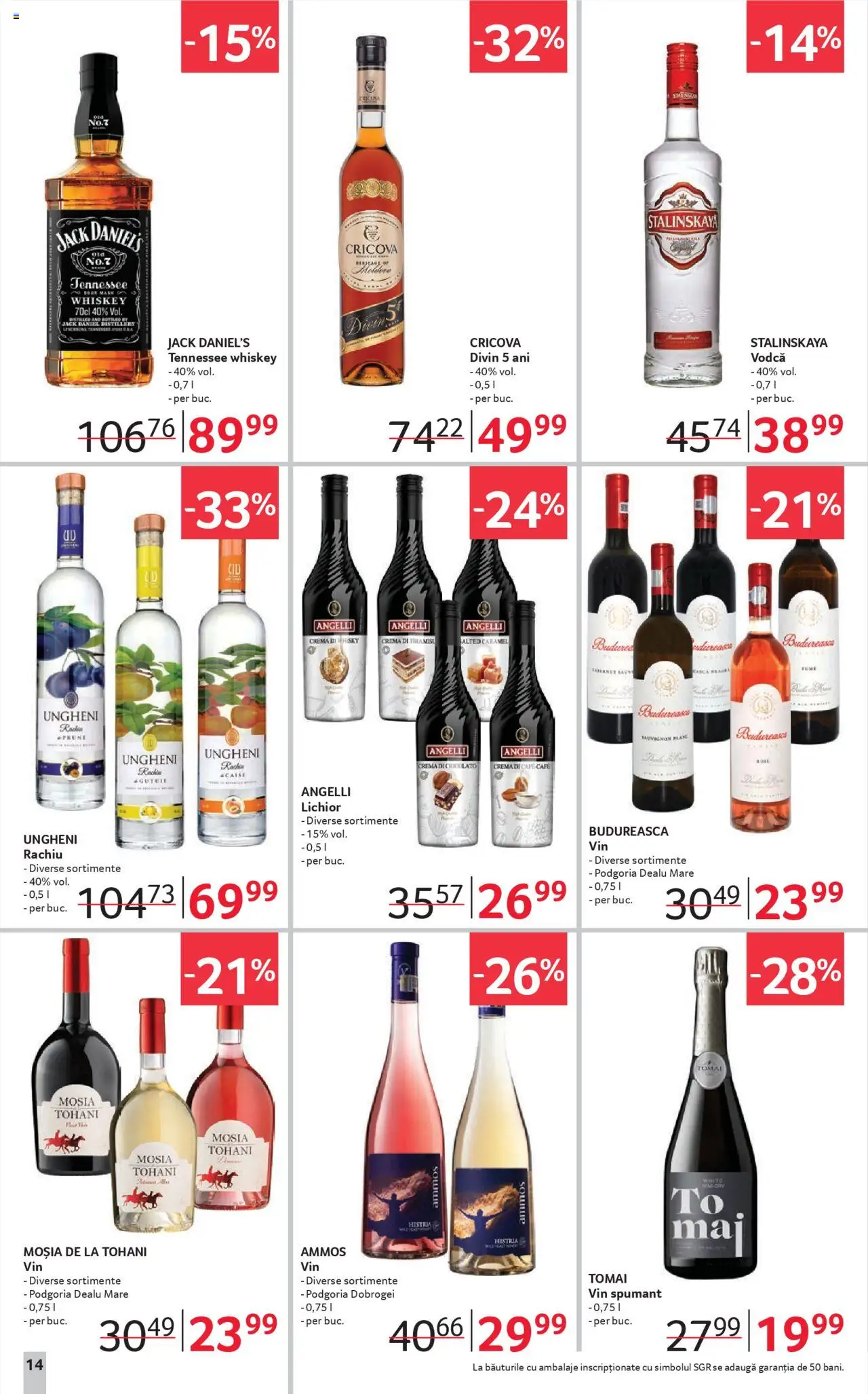 Catalog Selgros 19 Septembrie - 1 Octombrie 2025 | Pagina 14 | Produse: Lichior, Cremă, Vin, Whiskey