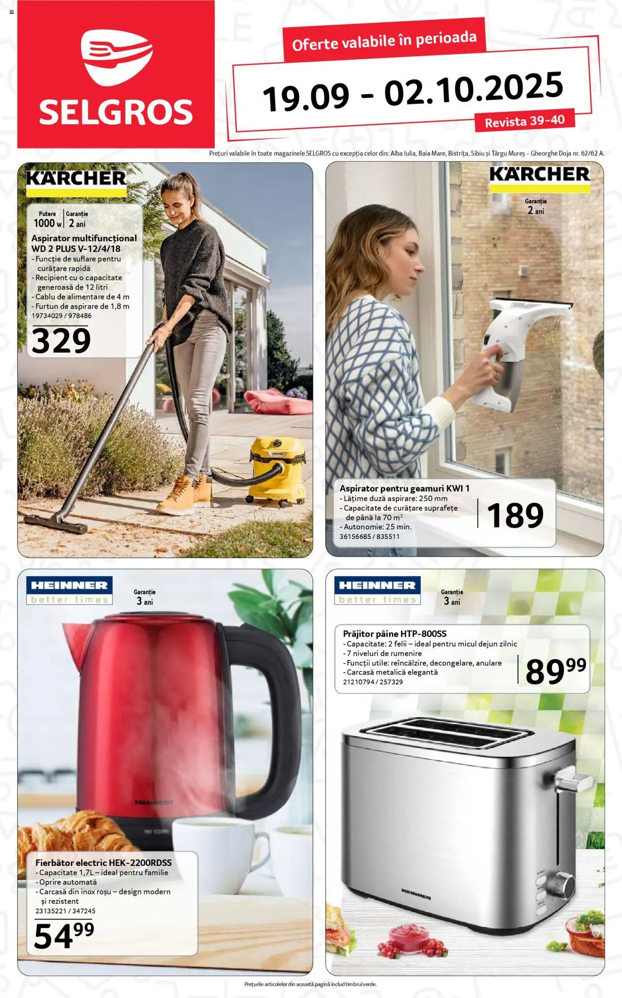 Catalog Selgros 19 Septembrie - 1 Octombrie 2025 | Pagina 1 | Produse: Cablu, Carcasă, Aspirator, Pâine