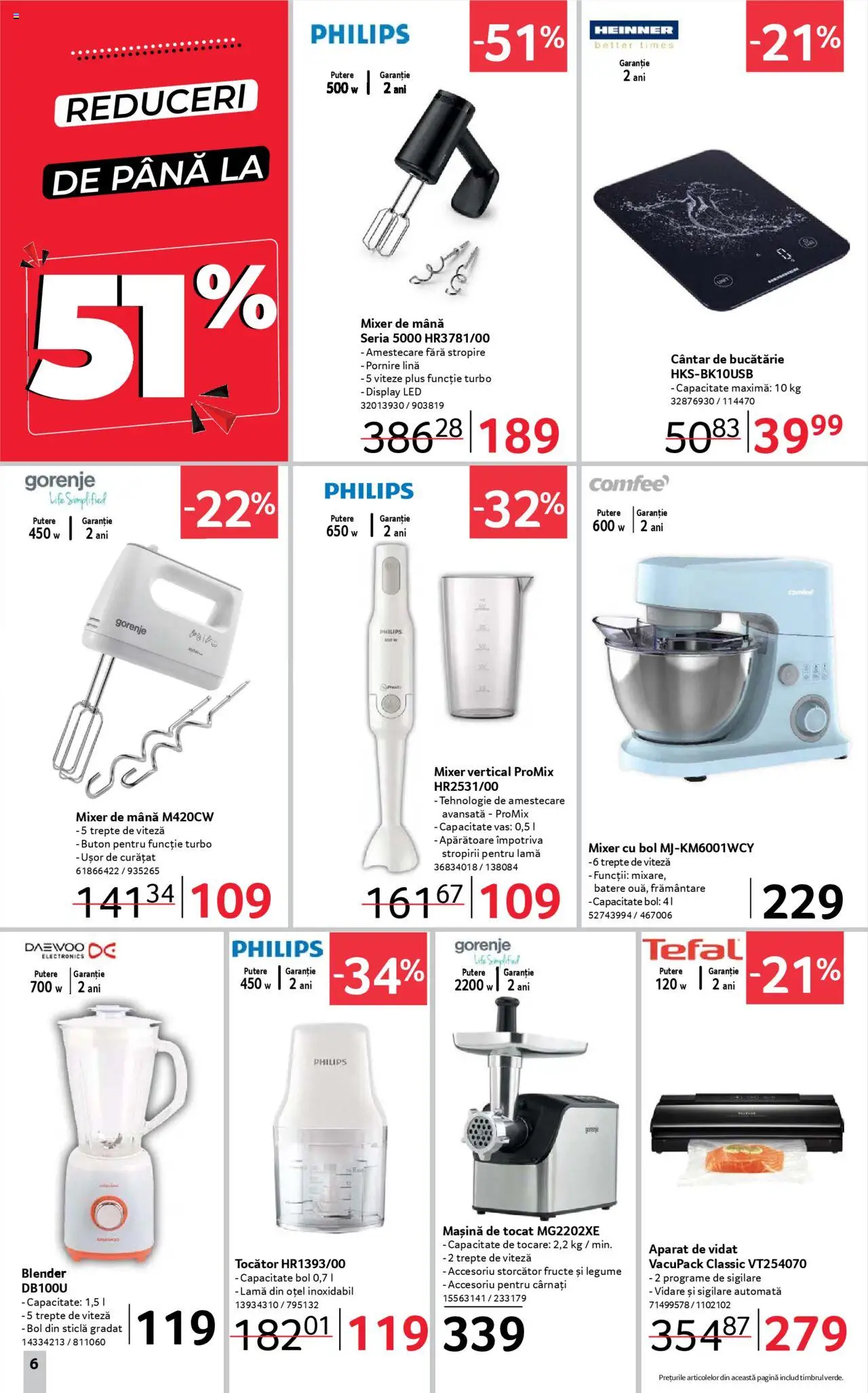 Catalog Selgros 19 Septembrie - 1 Octombrie 2025 | Pagina 6 | Produse: Mașină de tocat, Blender, Tocător, Cârnați