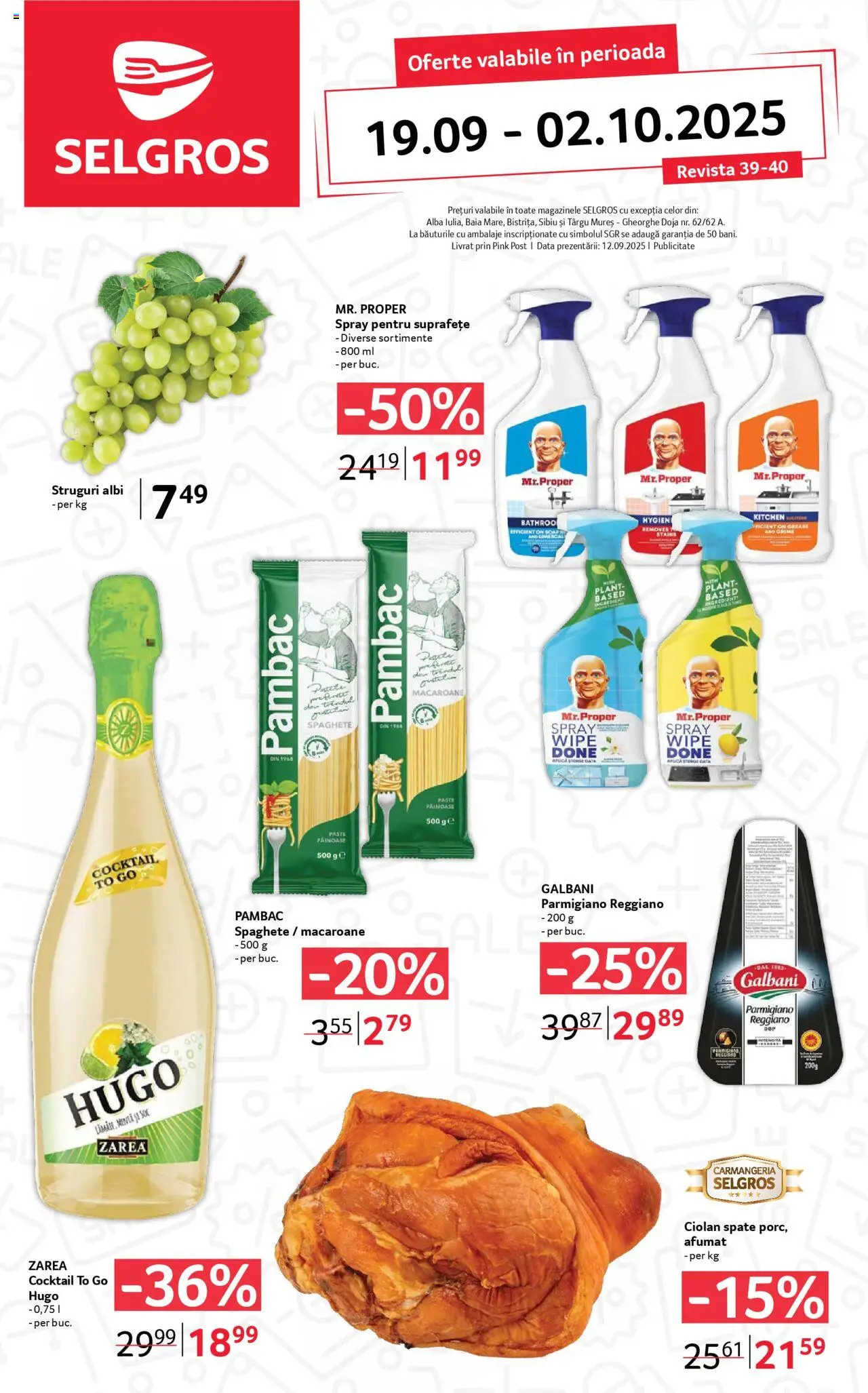 Catalog Selgros 19 Septembrie - 1 Octombrie 2025 | Pagina 1 | Produse: Struguri, Cocktail, Paste