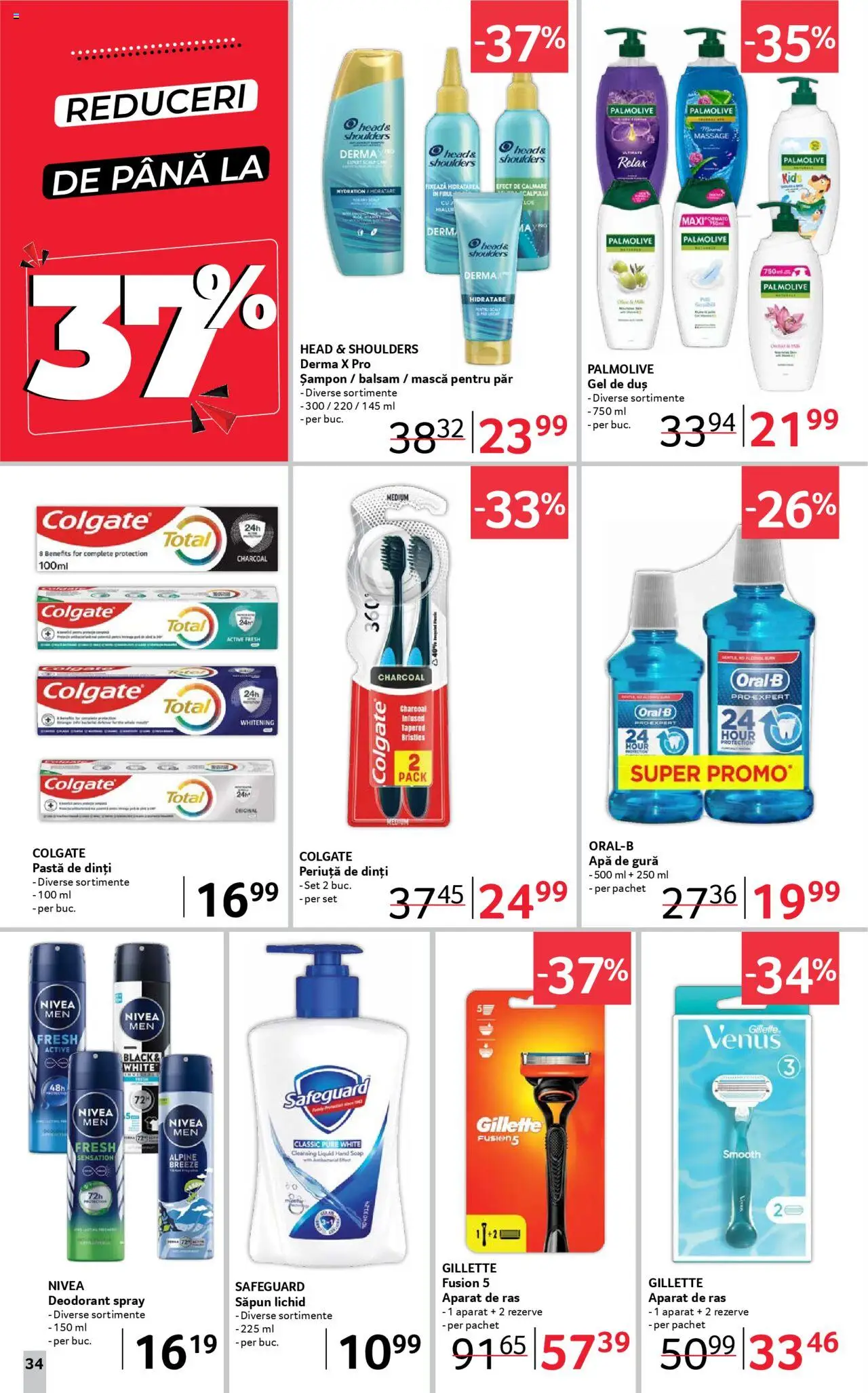 Catalog Selgros 19 Septembrie - 1 Octombrie 2025 | Pagina 34 | Produse: Aparat De Ras, Pastă de dinți, Periuță de dinți, Apă