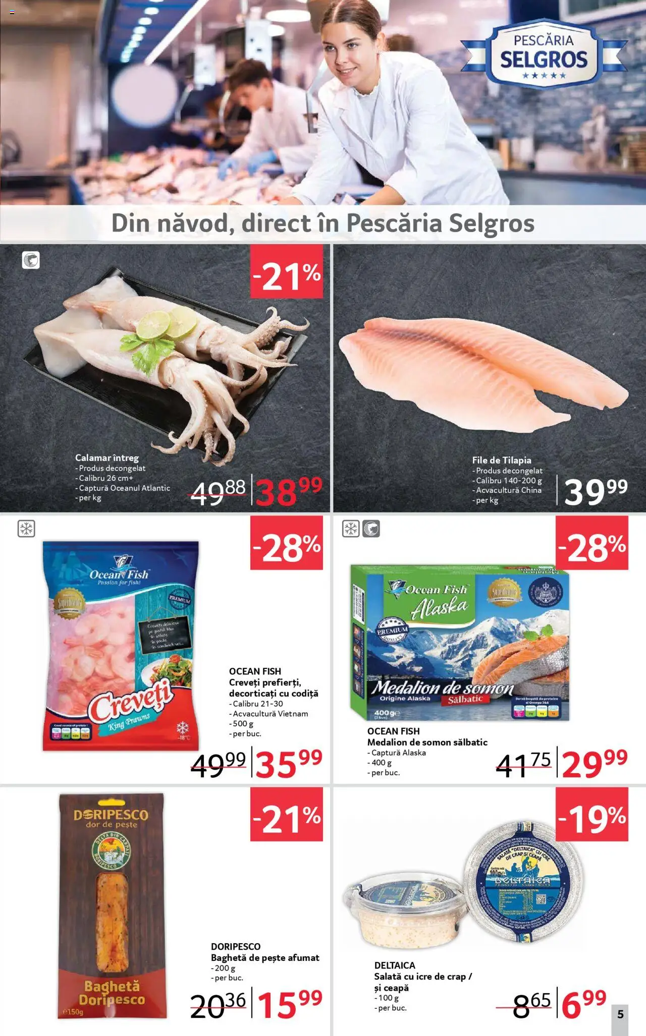 Catalog Selgros 19 Septembrie - 1 Octombrie 2025 | Pagina 5 | Produse: Pește, Salată cu icre, Salată, Ceapă