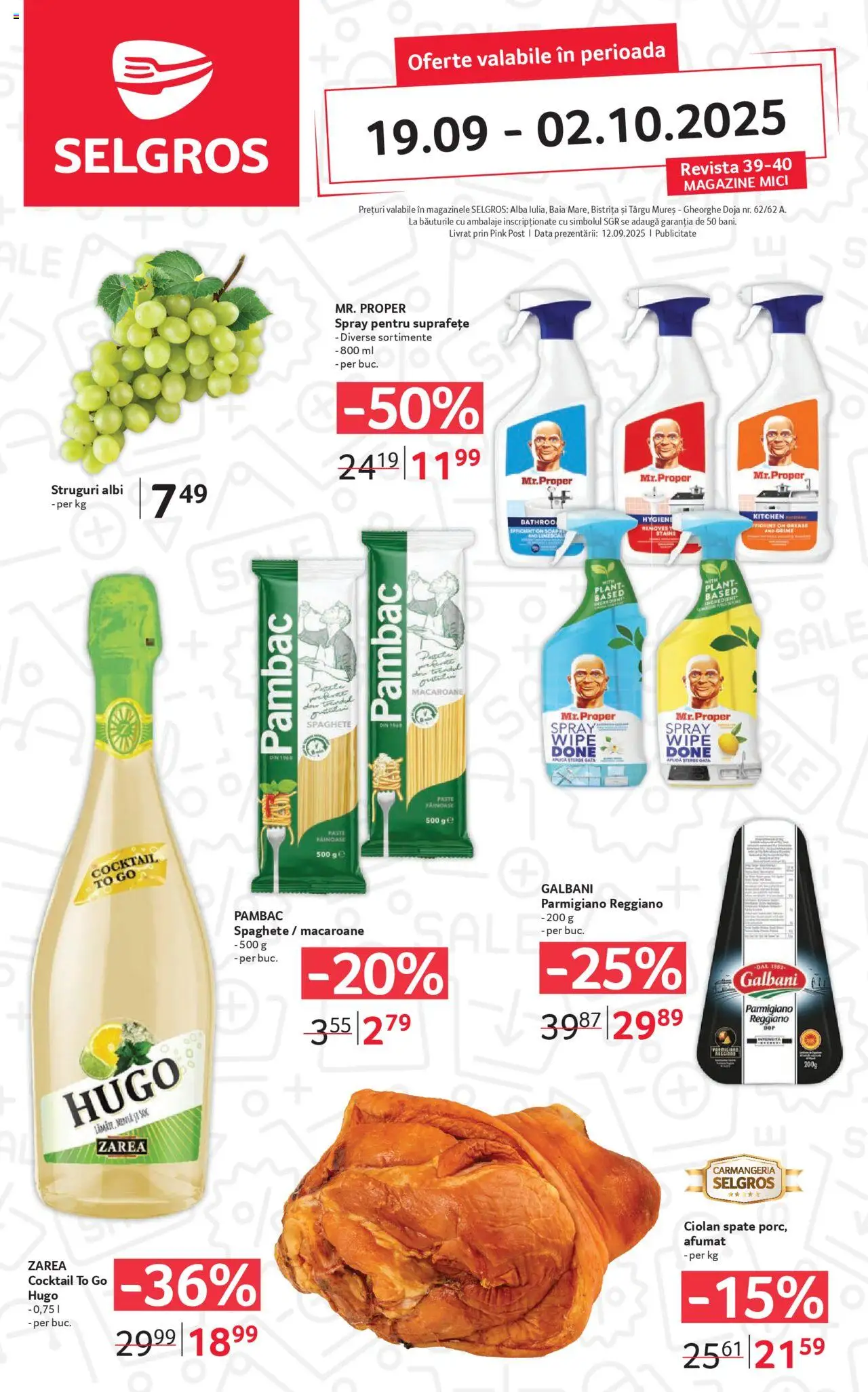 Catalog Selgros 19 Septembrie - 1 Octombrie 2025 | Pagina 1 | Produse: Struguri, Mici, Cocktail, Paste