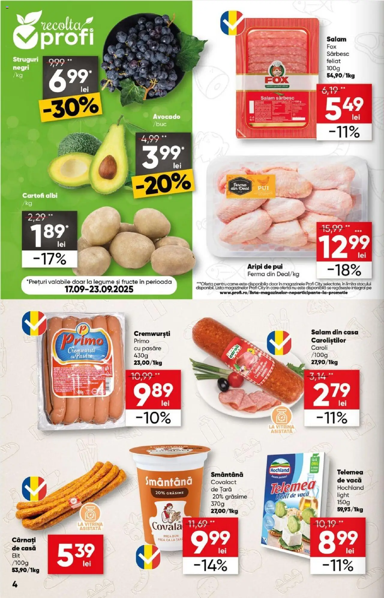 Catalog Profi 17 - 29 Septembrie 2025 | Pagina 4 | Produse: Struguri, Smântână, Avocado, Legume