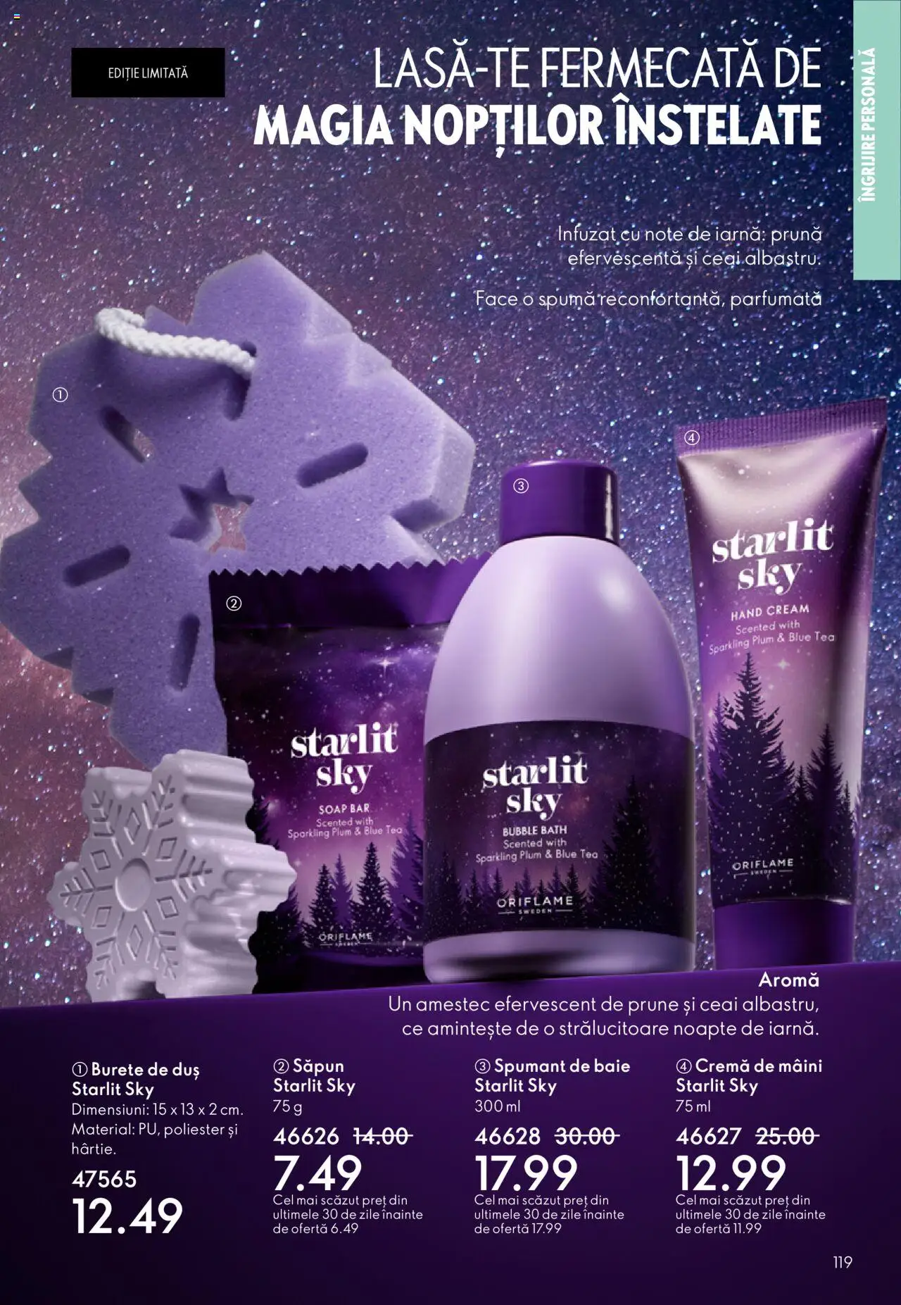 Catalog Oriflame 22 Octombrie - 10 Noiembrie 2025 | Pagina 119 | Produse: Cremă, Cremă de mâini, Ceai, Spumant de baie