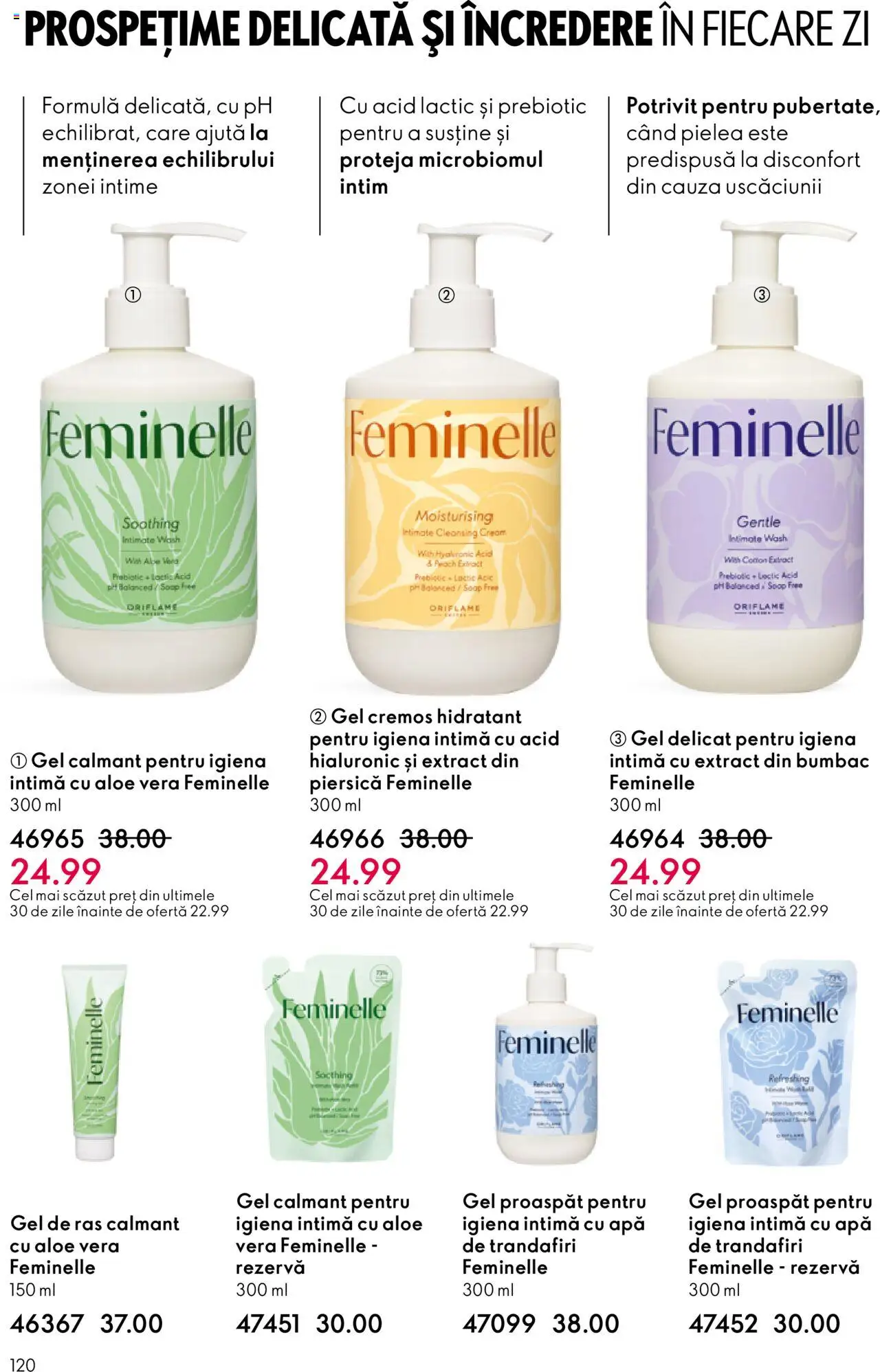 Catalog Oriflame 22 Octombrie - 10 Noiembrie 2025 | Pagina 120 | Produse: Piersică, Gel de ras, Aloe vera, Apă