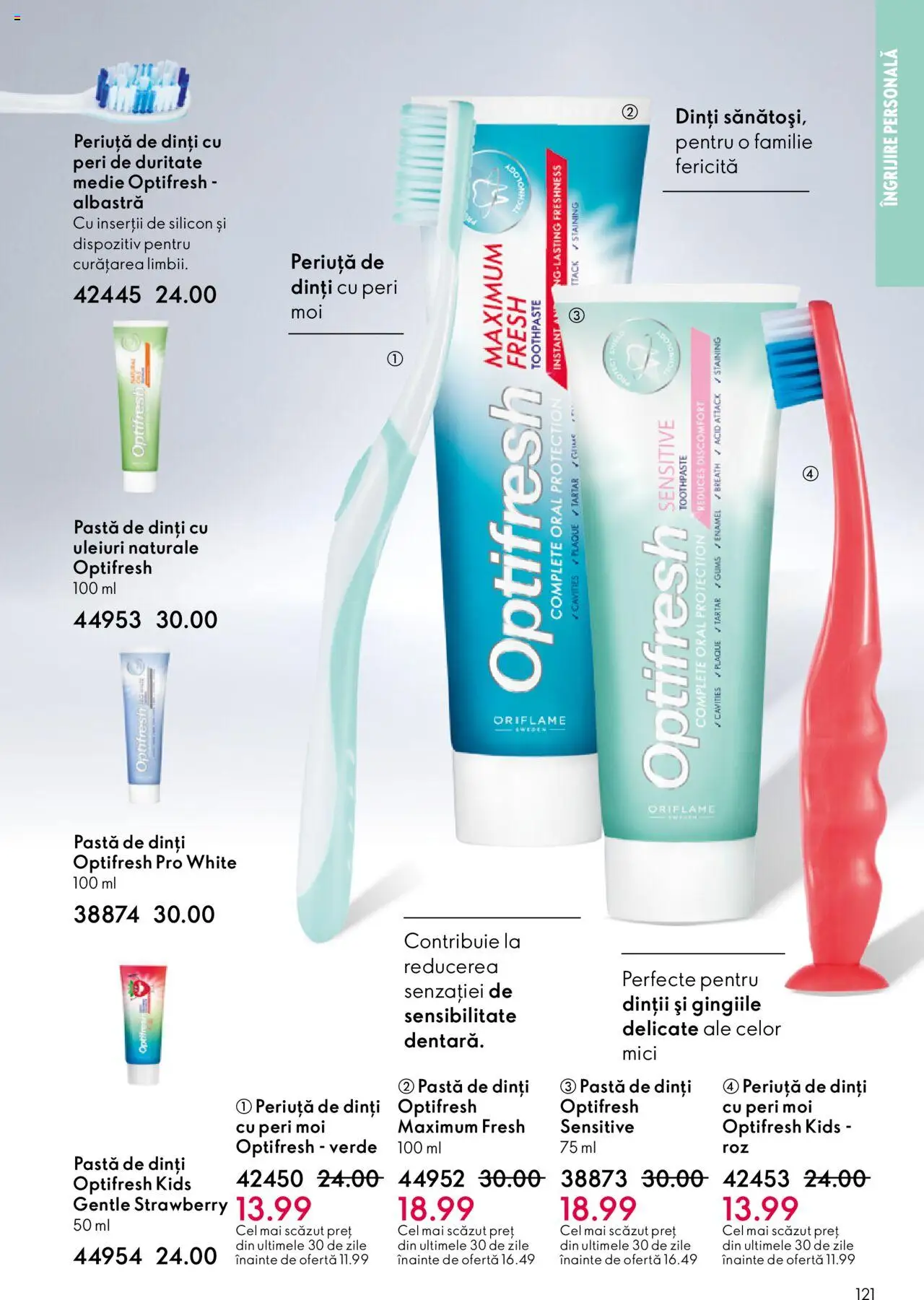 Catalog Oriflame 22 Octombrie - 10 Noiembrie 2025 | Pagina 121 | Produse: Mici, Pastă de dinți, Periuță de dinți