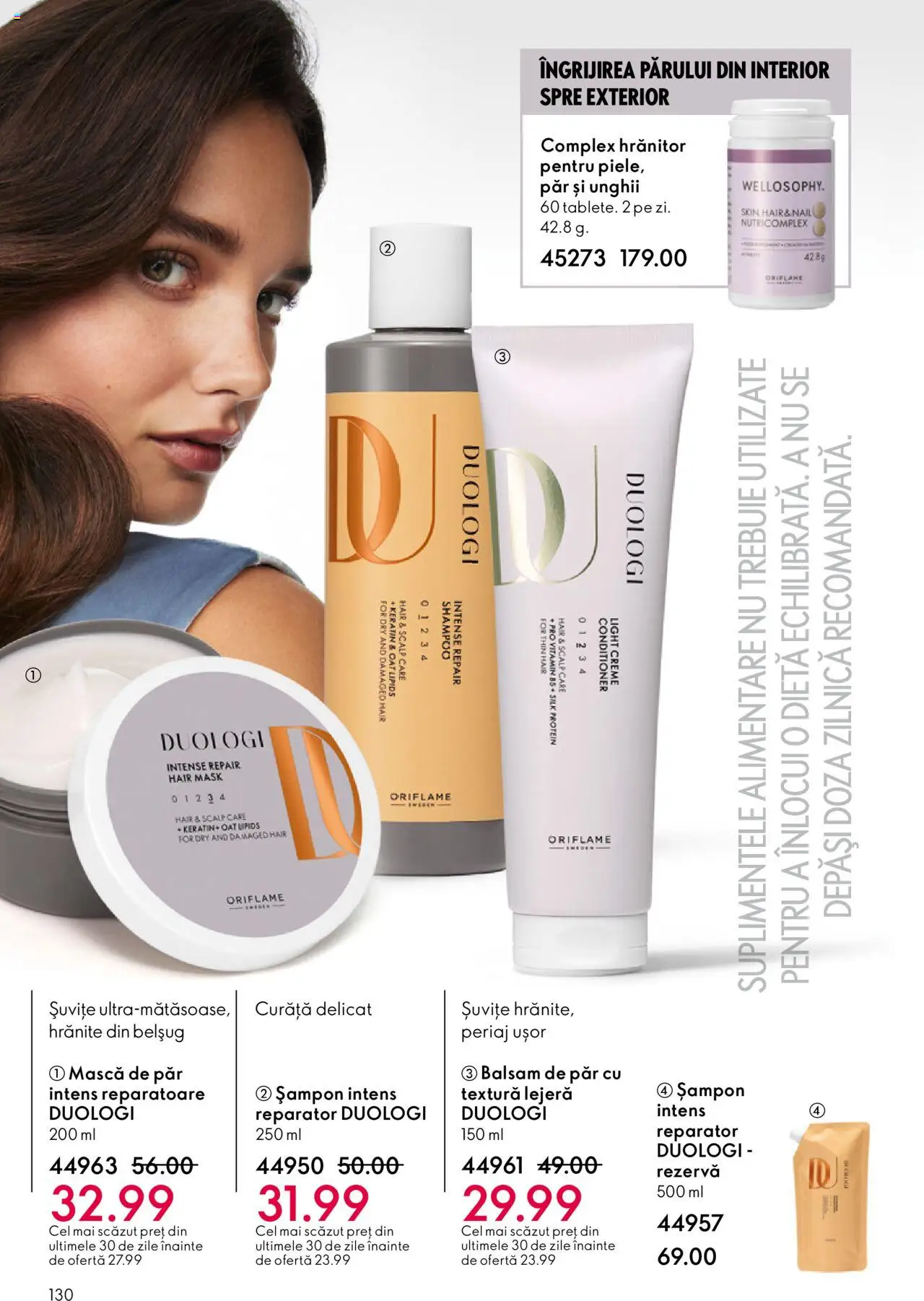 Catalog Oriflame 22 Octombrie - 10 Noiembrie 2025 | Pagina 130 | Produse: Șampon, Balsam, Mască de păr, Balsam de păr