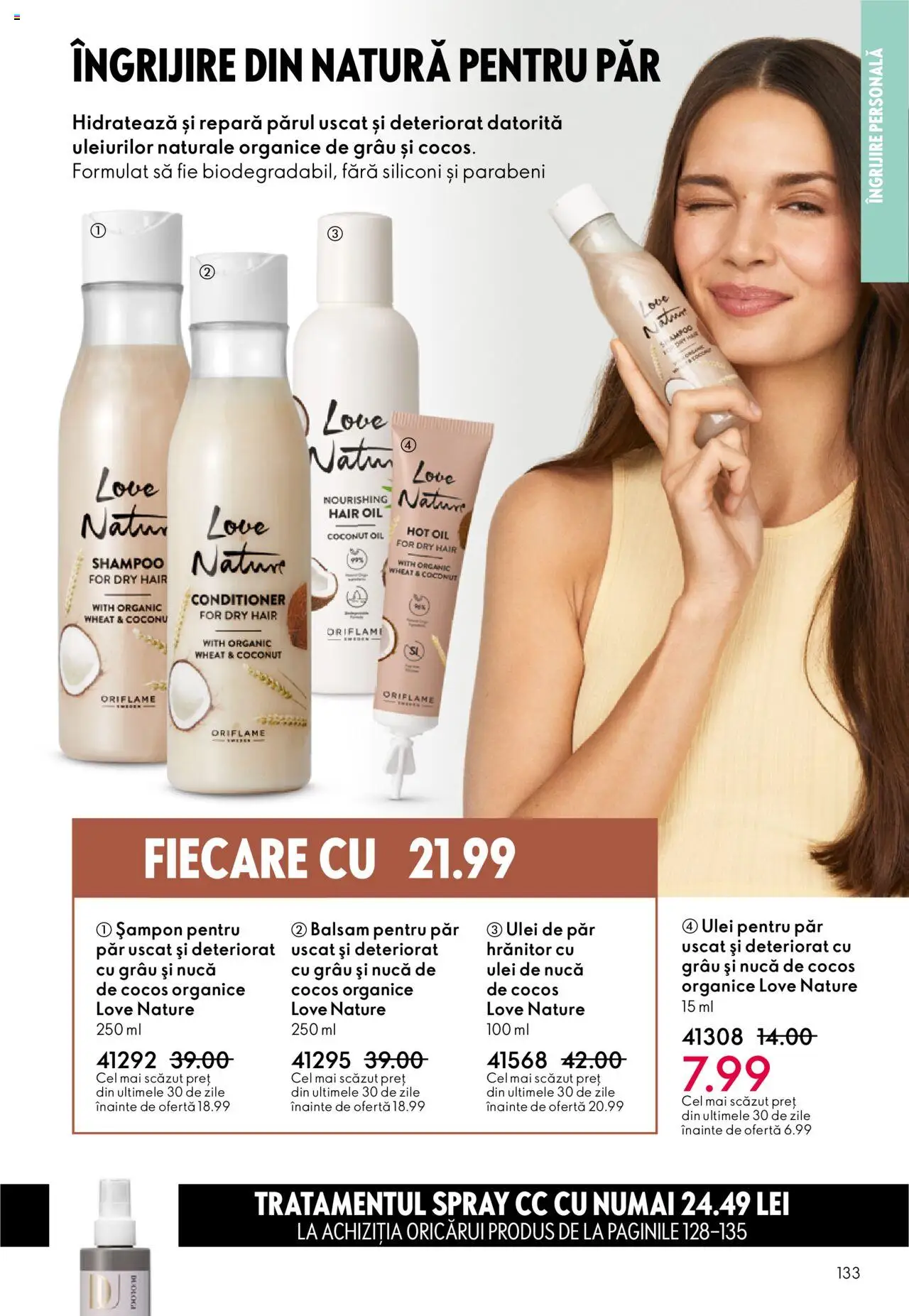 Catalog Oriflame 22 Octombrie - 10 Noiembrie 2025 | Pagina 133 | Produse: Șampon, Balsam, Ulei de păr, Ulei