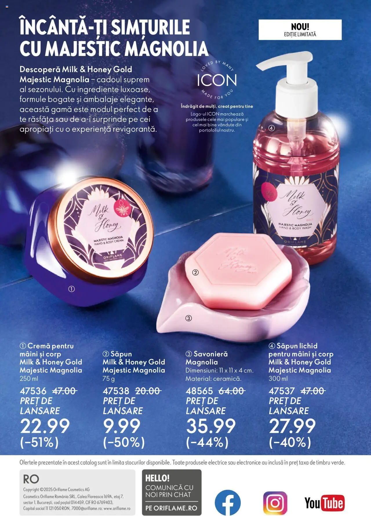 Catalog Oriflame 22 Octombrie - 10 Noiembrie 2025 | Pagina 148 | Produse: Body, Cremă, Săpun, Săpun lichid