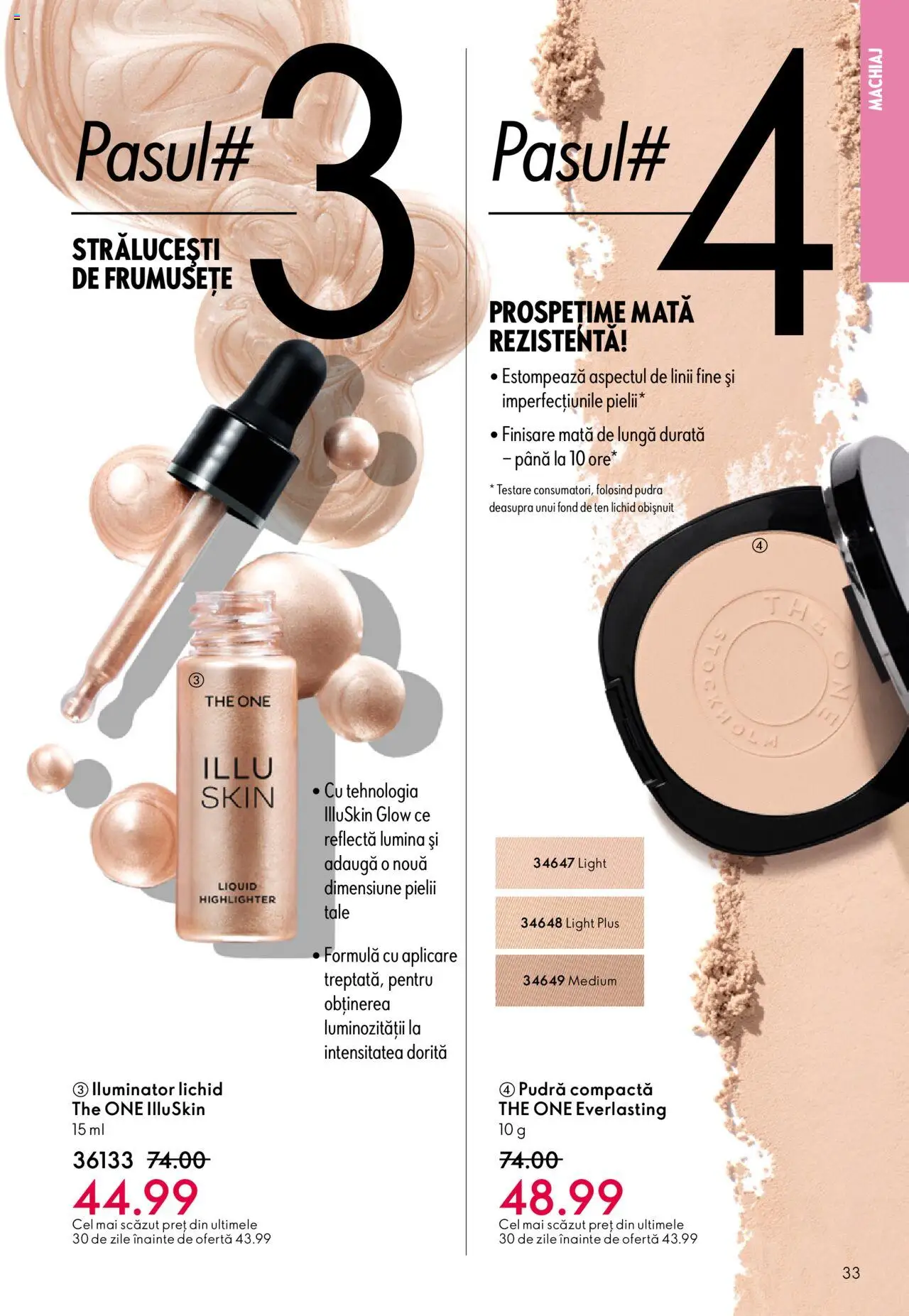 Catalog Oriflame 22 Octombrie - 10 Noiembrie 2025 | Pagina 33 | Produse: Fond de ten, Tavuk suyu, Pudră, Iluminator
