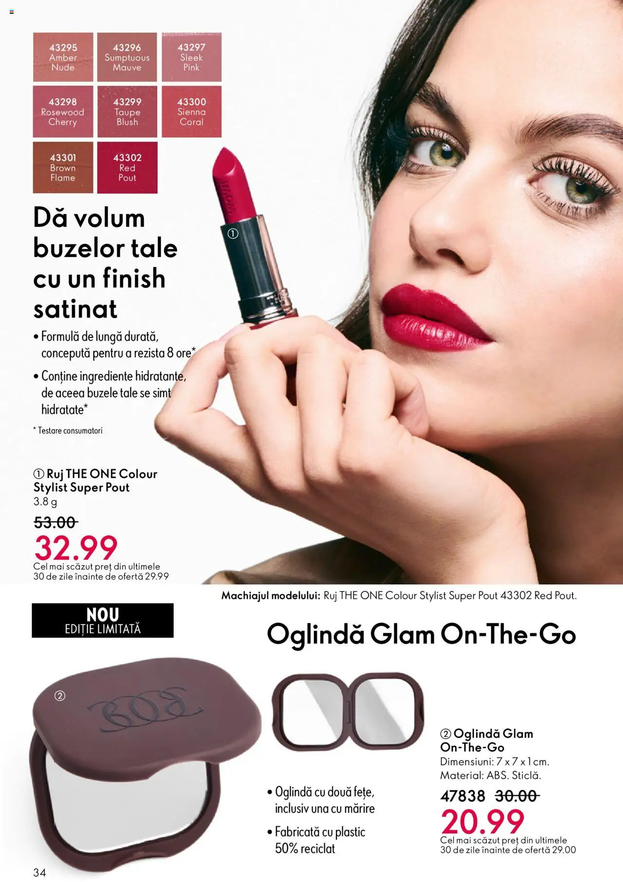 Catalog Oriflame 22 Octombrie - 10 Noiembrie 2025 | Pagina 34 | Produse: Oglindă, Blush, Ruj