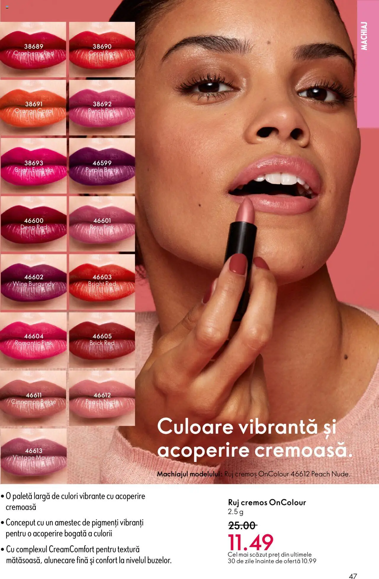 Catalog Oriflame 22 Octombrie - 10 Noiembrie 2025 | Pagina 47 | Produse: Machiaj, Ruj