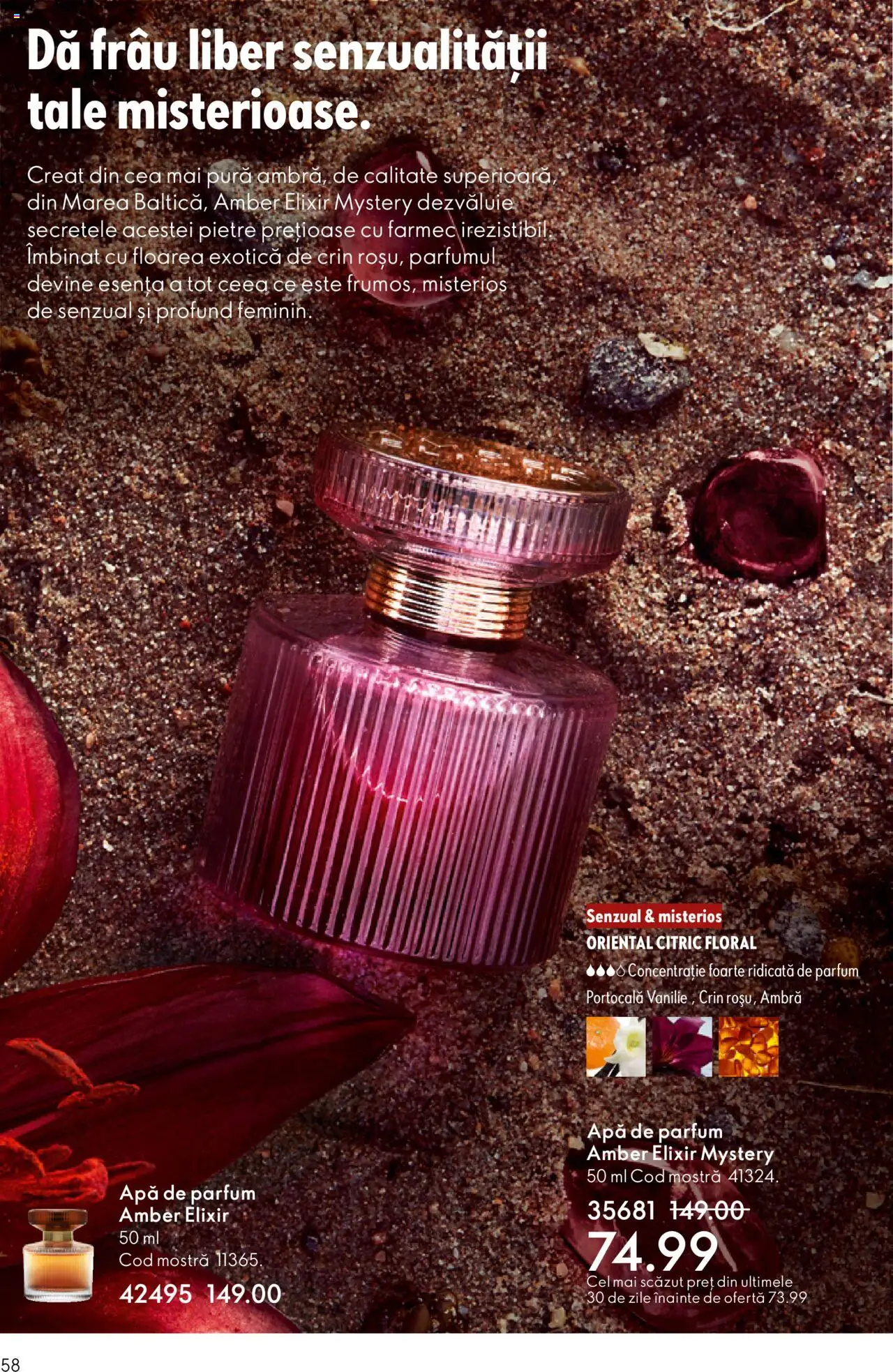 Catalog Oriflame 22 Octombrie - 10 Noiembrie 2025 | Pagina 58 | Produse: Apă de parfum, Elixir, Parfum, Apă