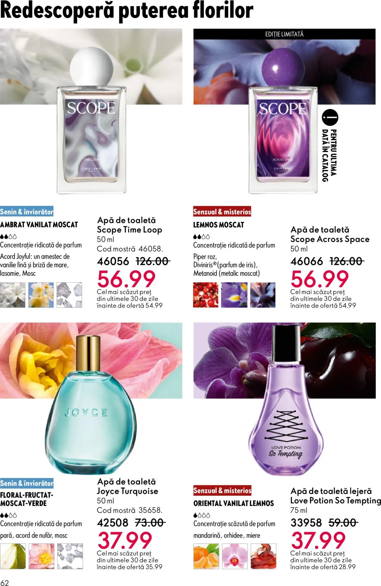Catalog Oriflame 22 Octombrie - 10 Noiembrie 2025 | Pagina 62 | Produse: Toaletă, Parfum, Apă, Piper