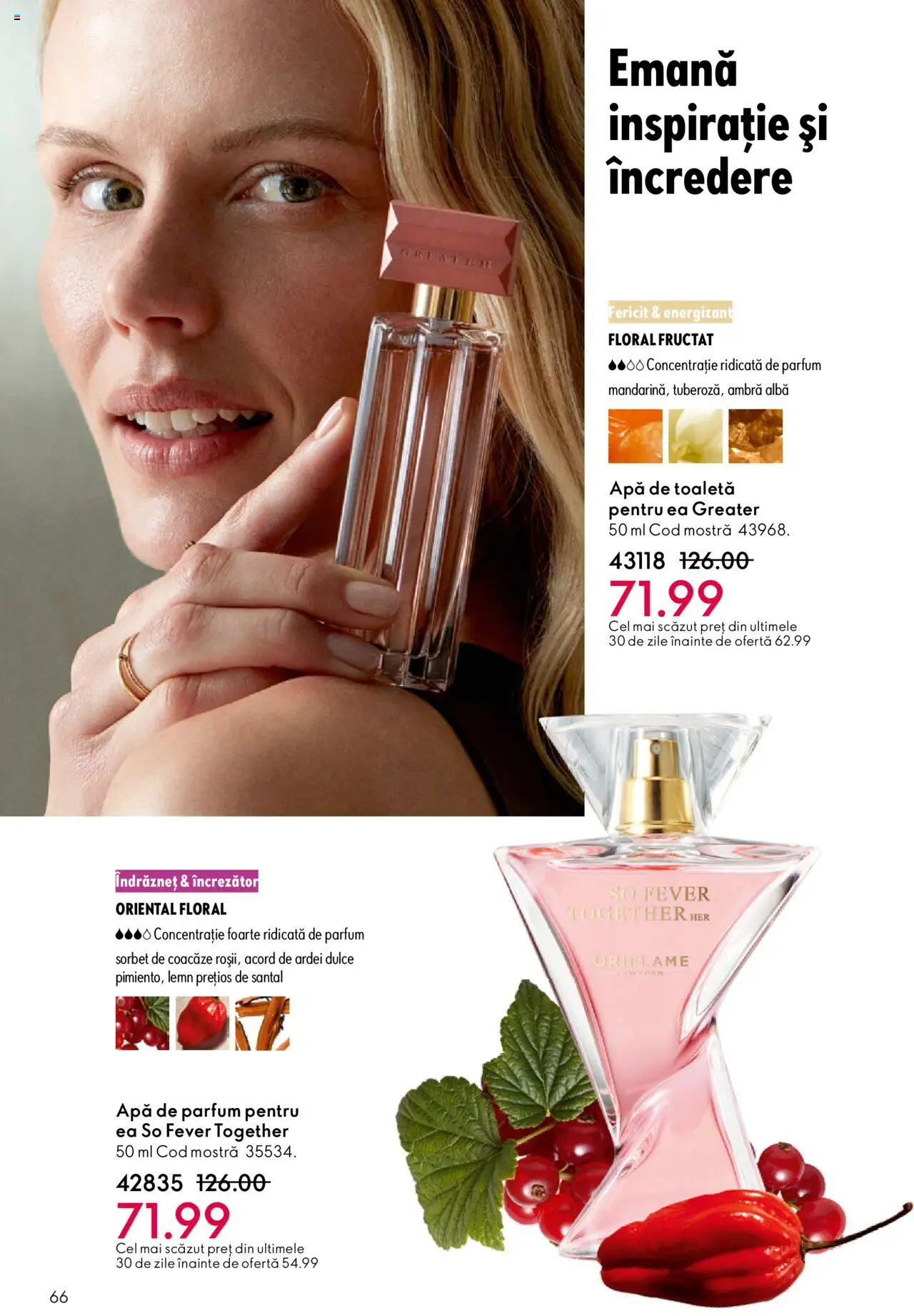Catalog Oriflame 22 Octombrie - 10 Noiembrie 2025 | Pagina 66 | Produse: Apă de parfum, Parfum, Apă de toaletă, Apă