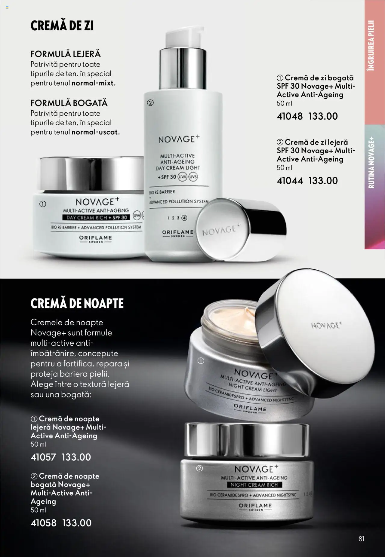 Catalog Oriflame 22 Octombrie - 10 Noiembrie 2025 | Pagina 81 | Produse: Şerit ödül, Cremă de zi, Cremă de noapte, Cremă