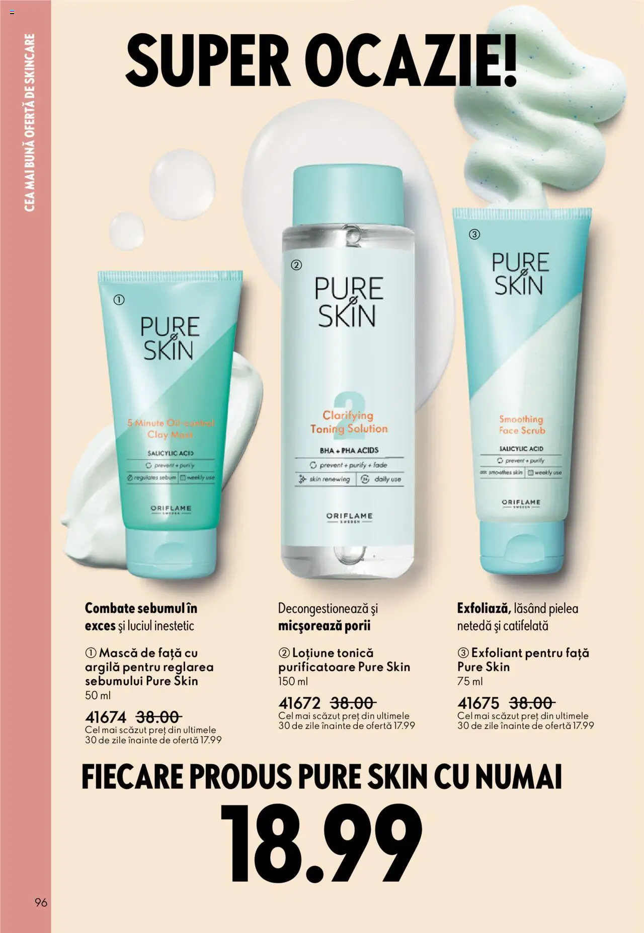 Catalog Oriflame 22 Octombrie - 10 Noiembrie 2025 | Pagina 96 | Produse: Loțiune tonică, Exfoliant, Scrub
