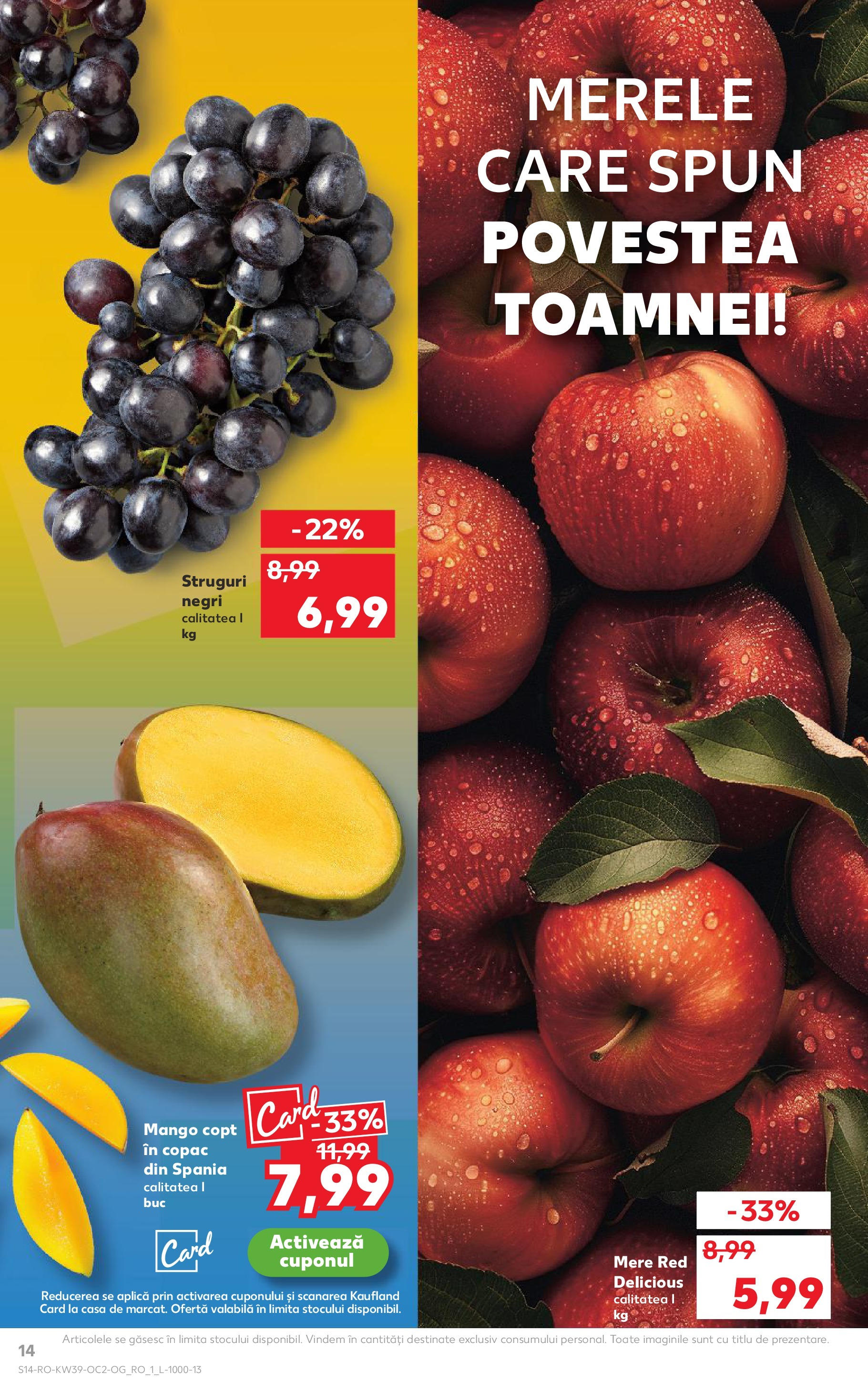 Catalog Kaufland 24 - 29 Septembrie 2025 | Pagina 14 | Produse: Struguri, Mere, Mango